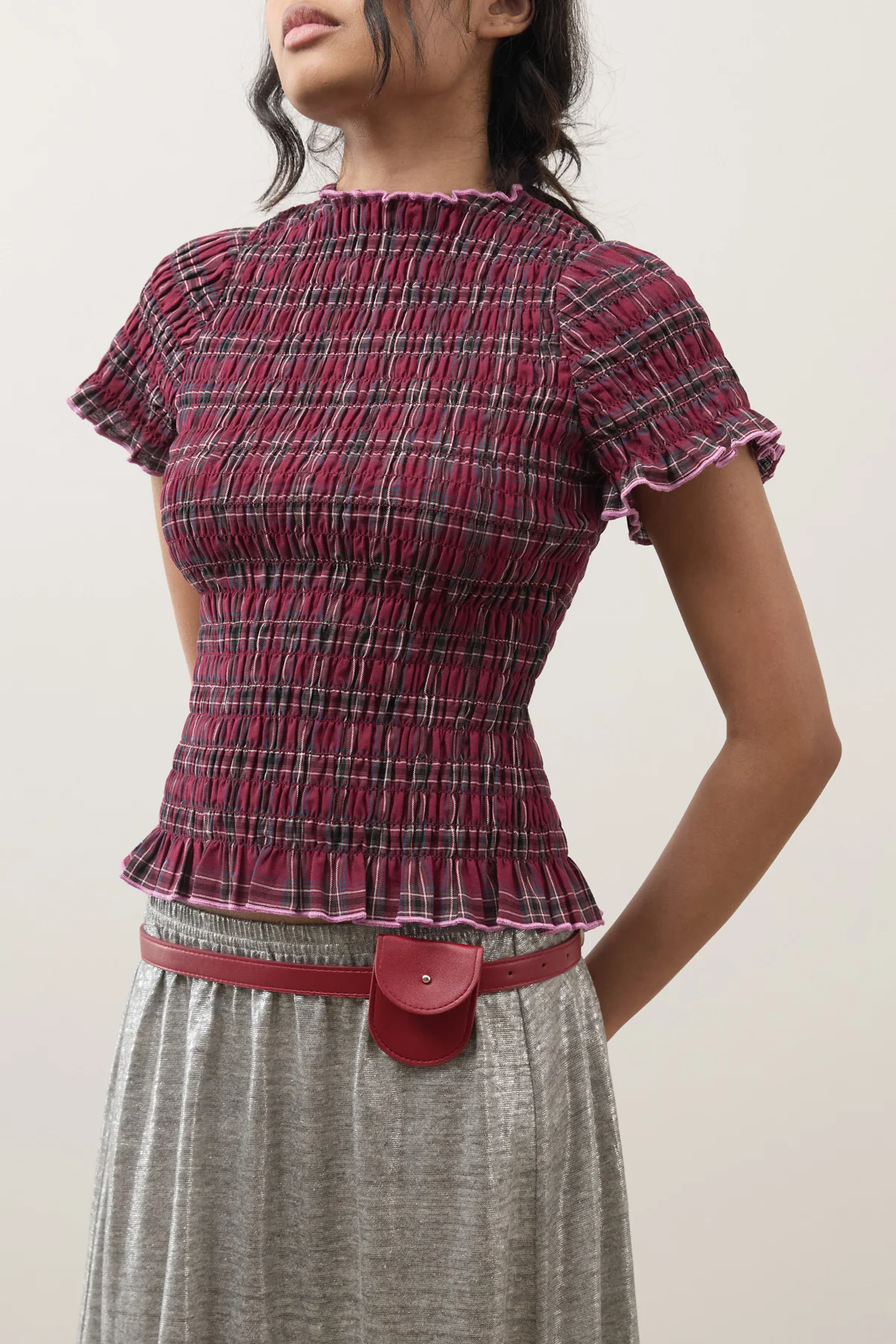 Aubergine Ruched Tee - Image 12