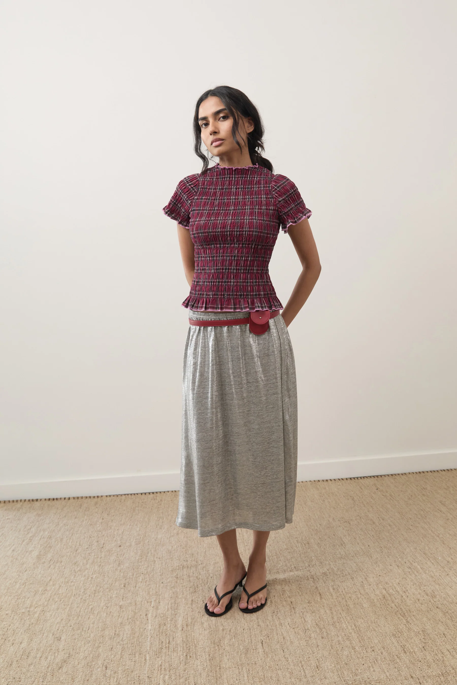 Aubergine Ruched Tee - Image 7