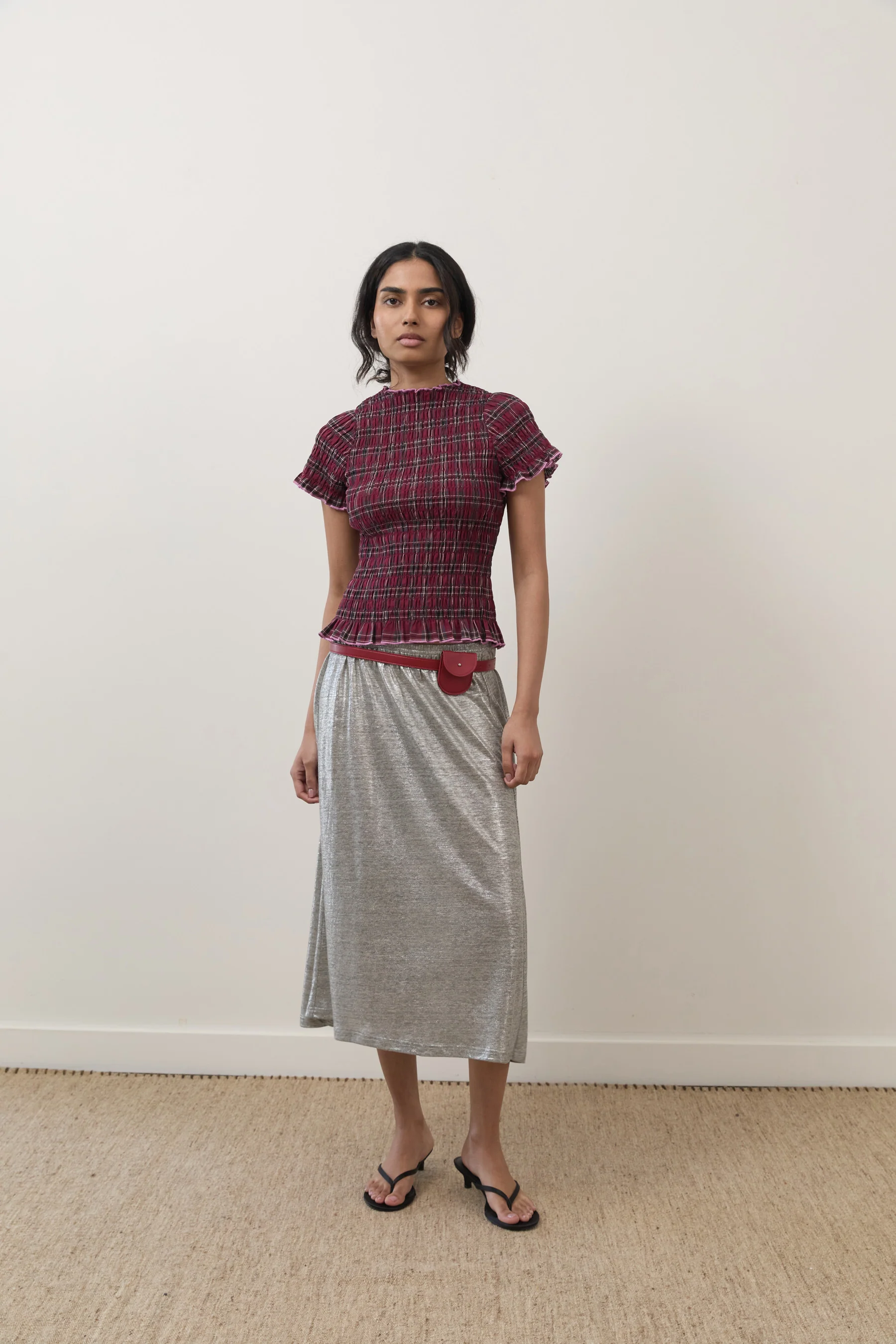 Aubergine Ruched Tee - Image 8