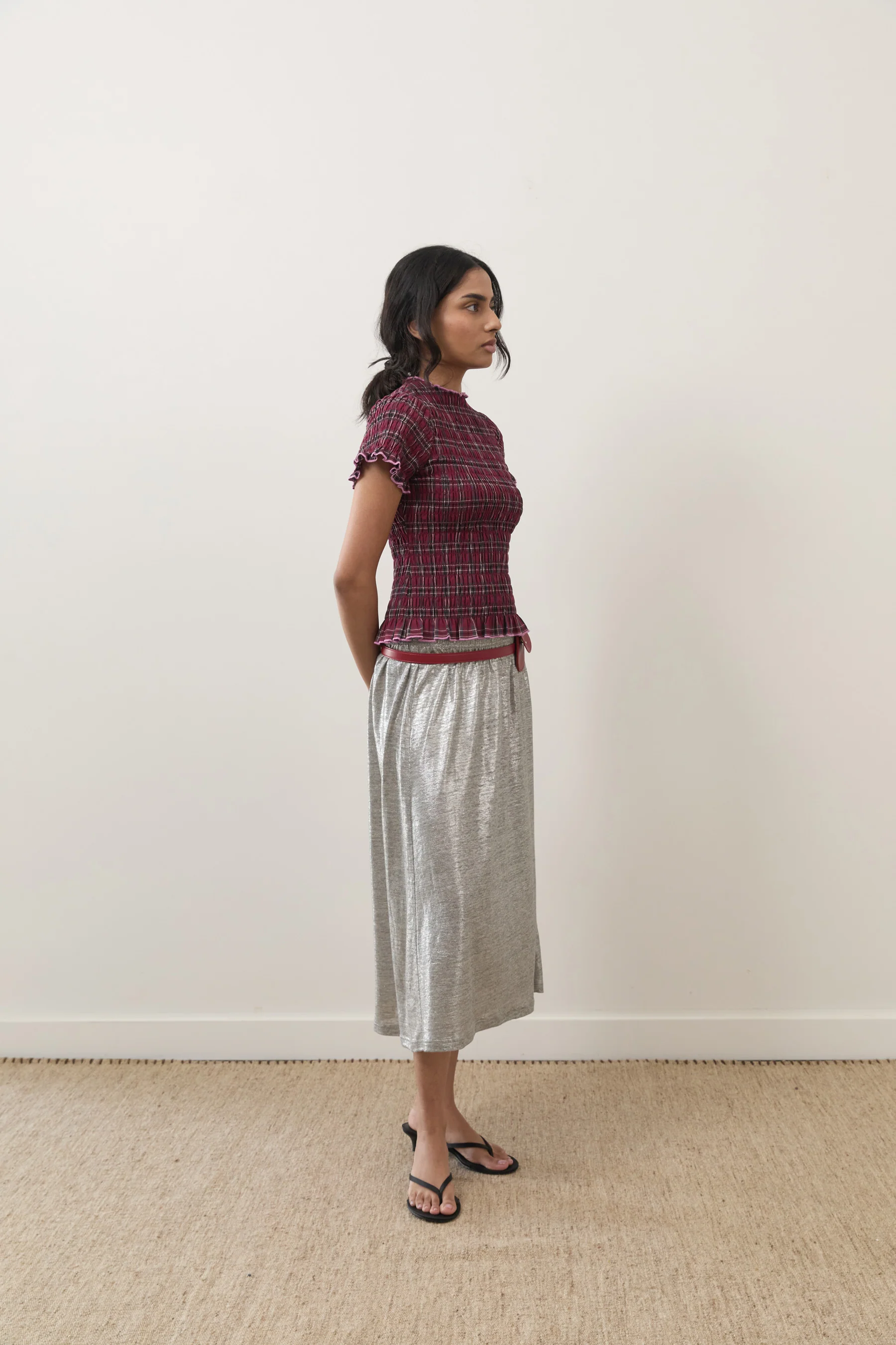 Aubergine Ruched Tee - Image 9