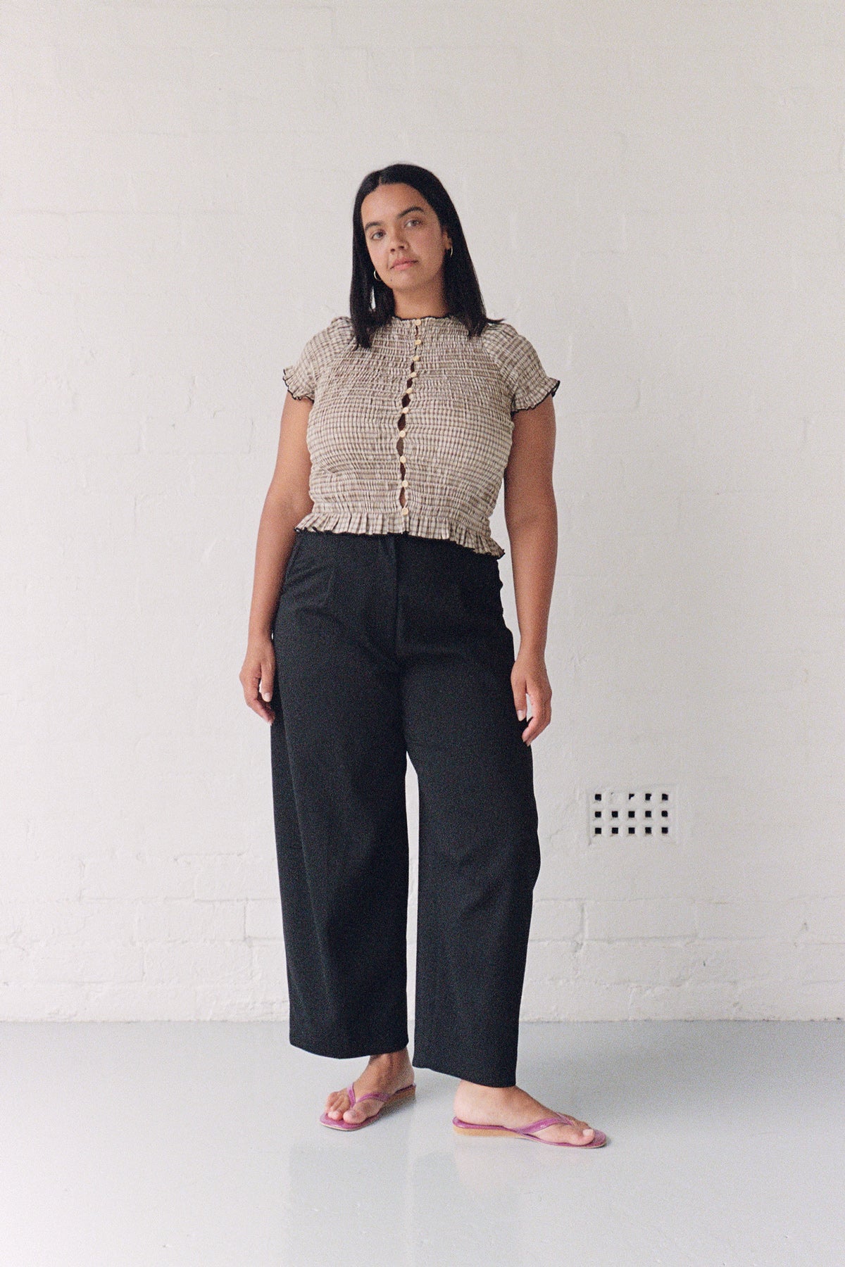 Bamboo Ruched Button Tee - Image 5