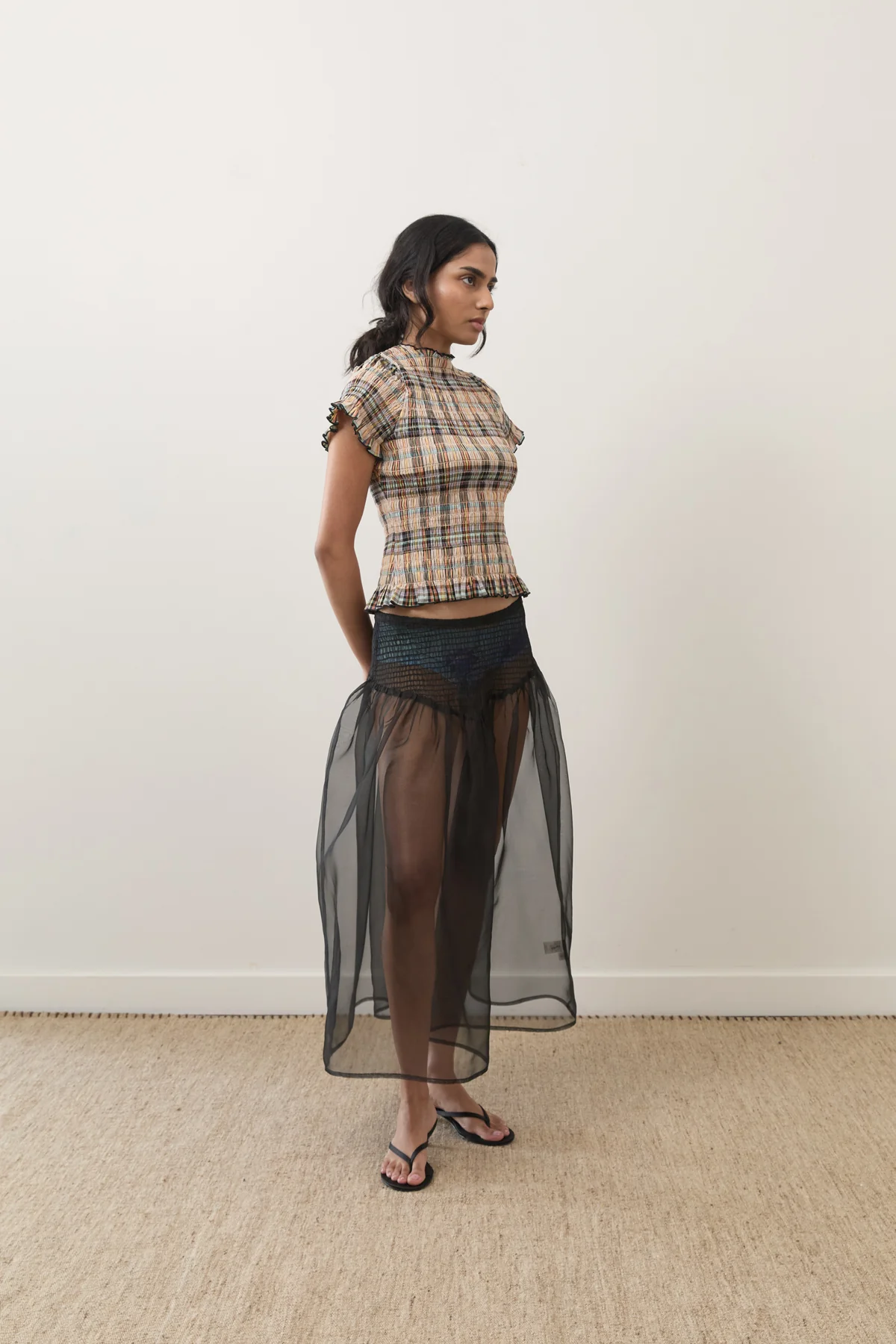 Bertie Plaid Ruched Tee - Image 6