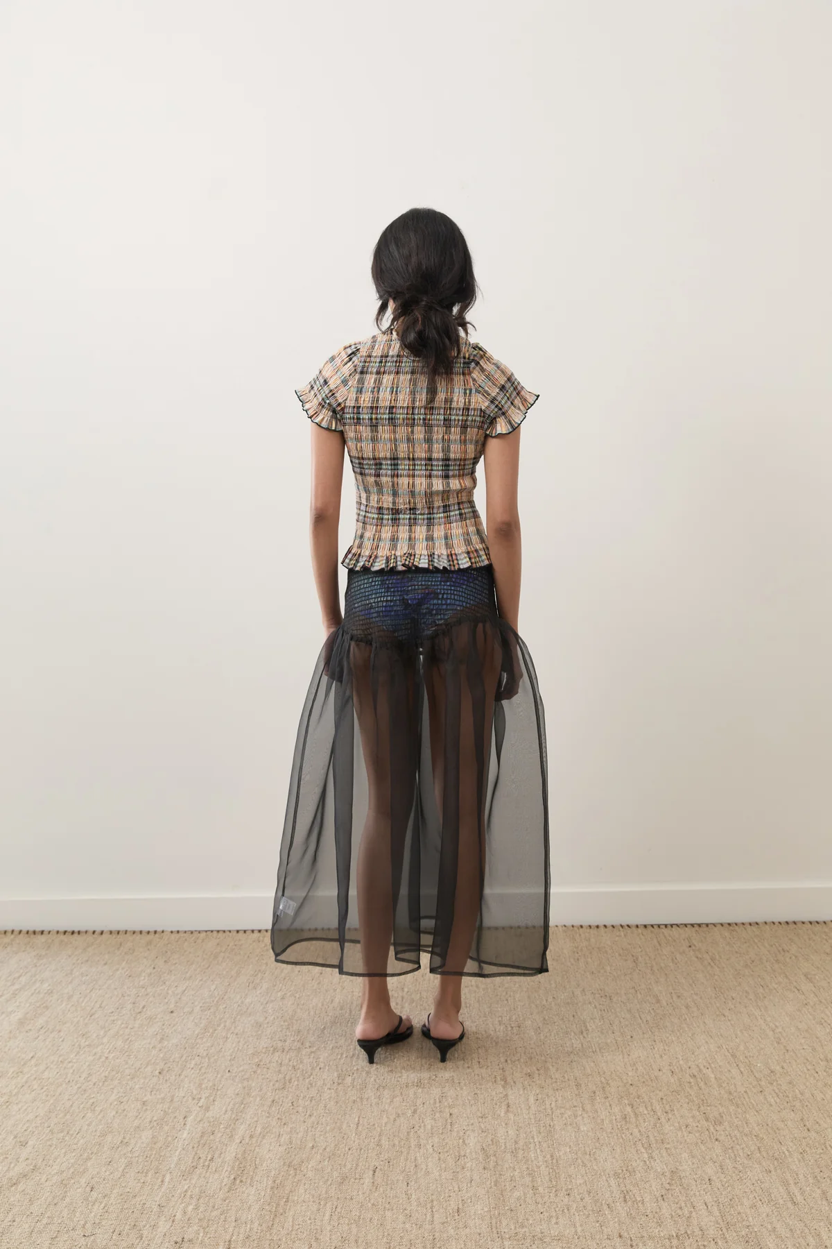 Bertie Plaid Ruched Tee - Image 7