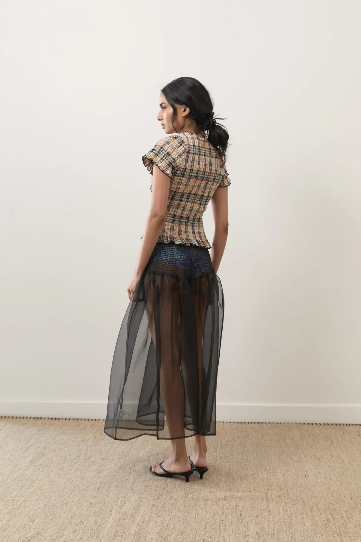 Bertie Plaid Ruched Tee - Image 8