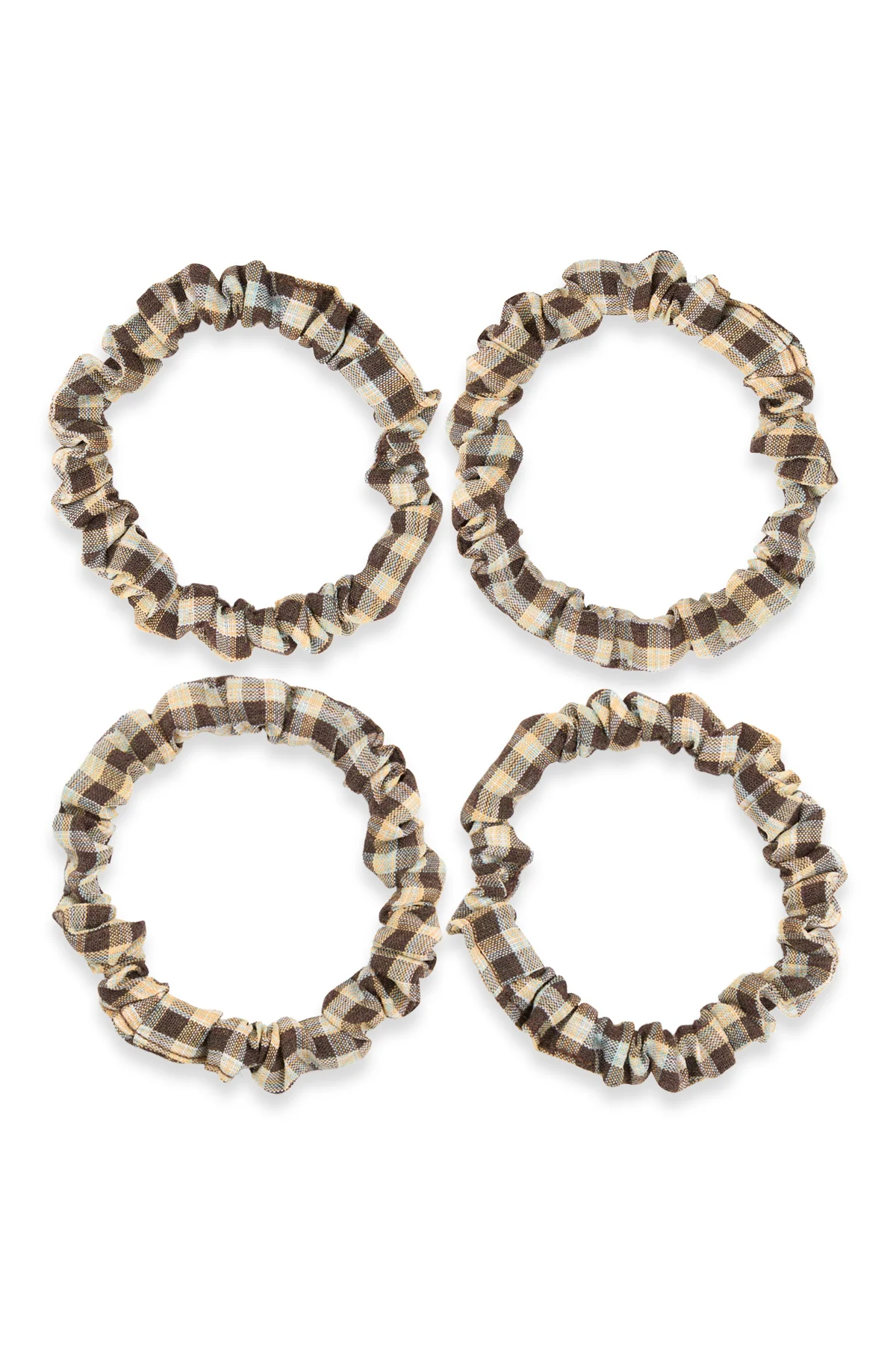 Biscuit Plaid Ruched Hair Ties - Image 3