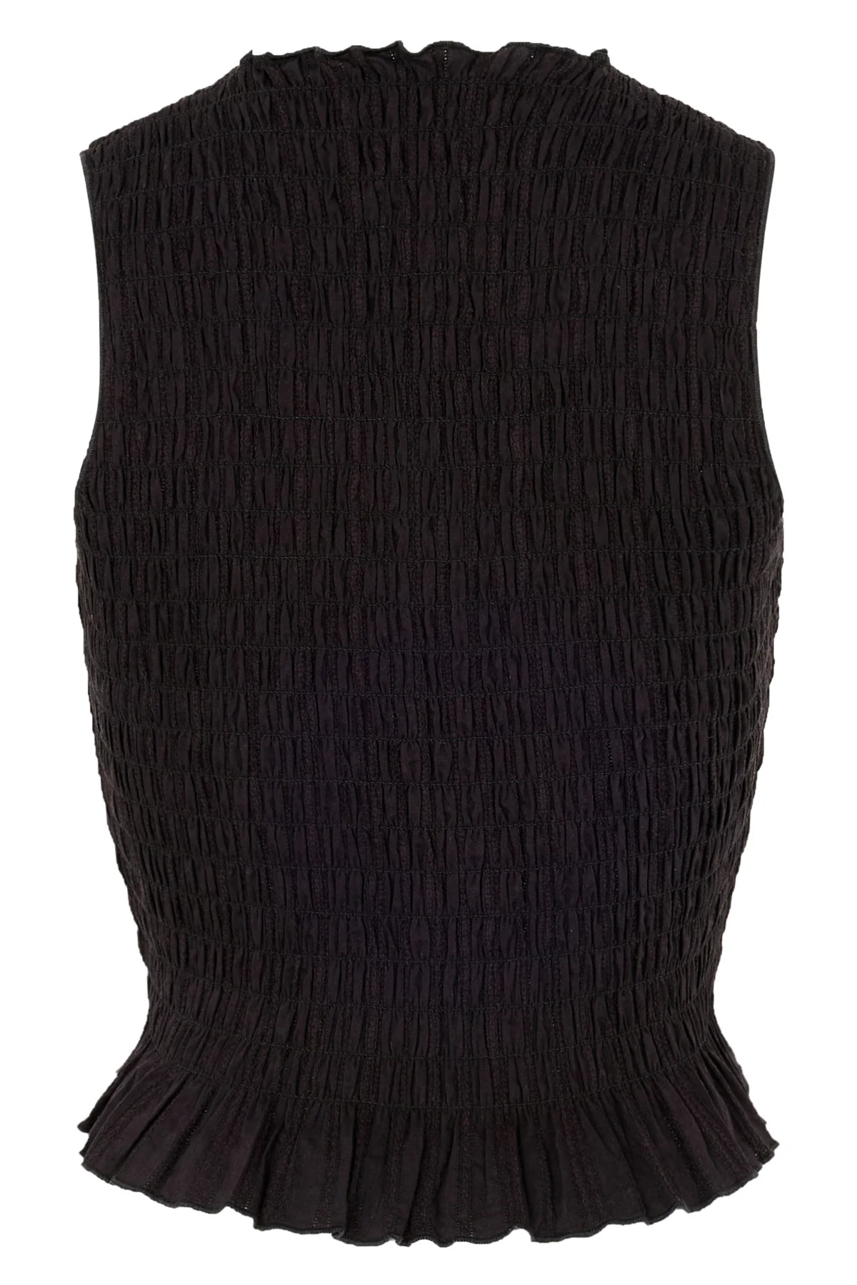 Black Ruched Button Tank - Image 14