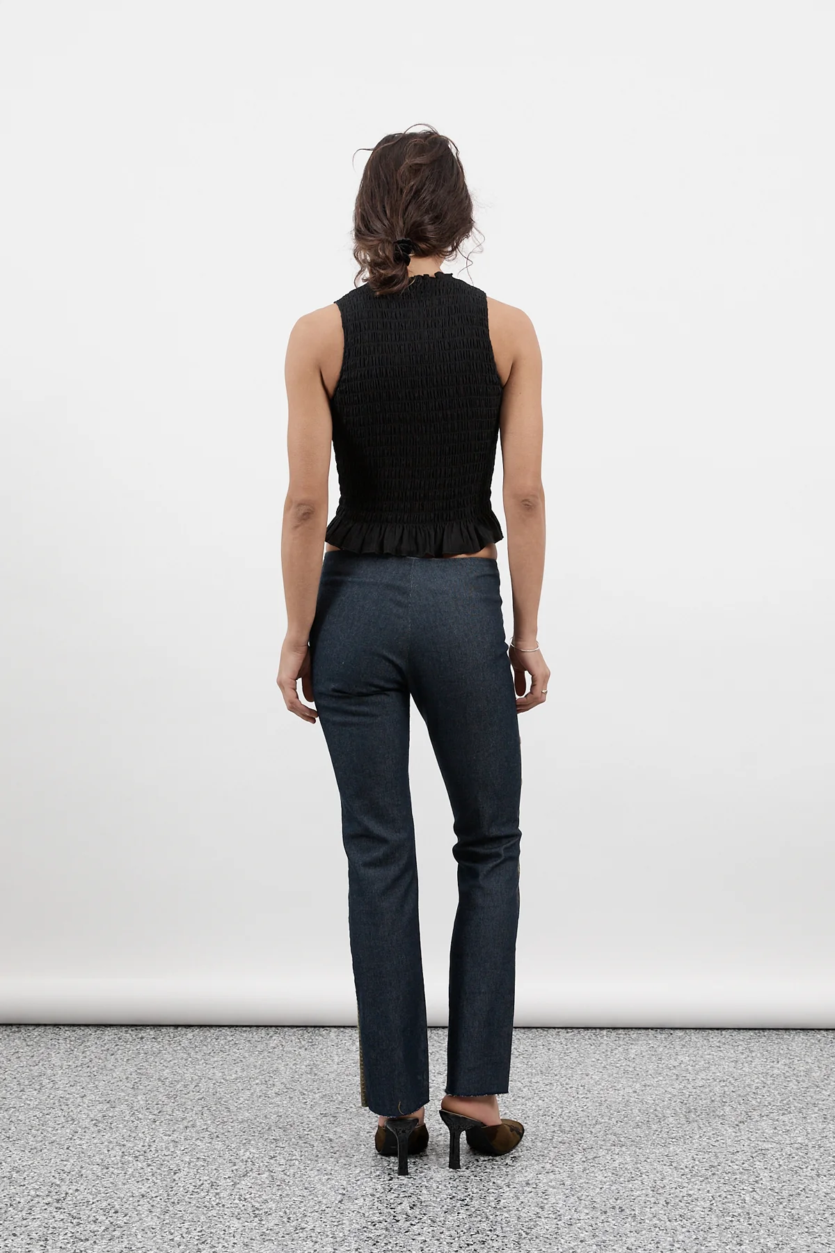 Black Ruched Button Tank - Image 3