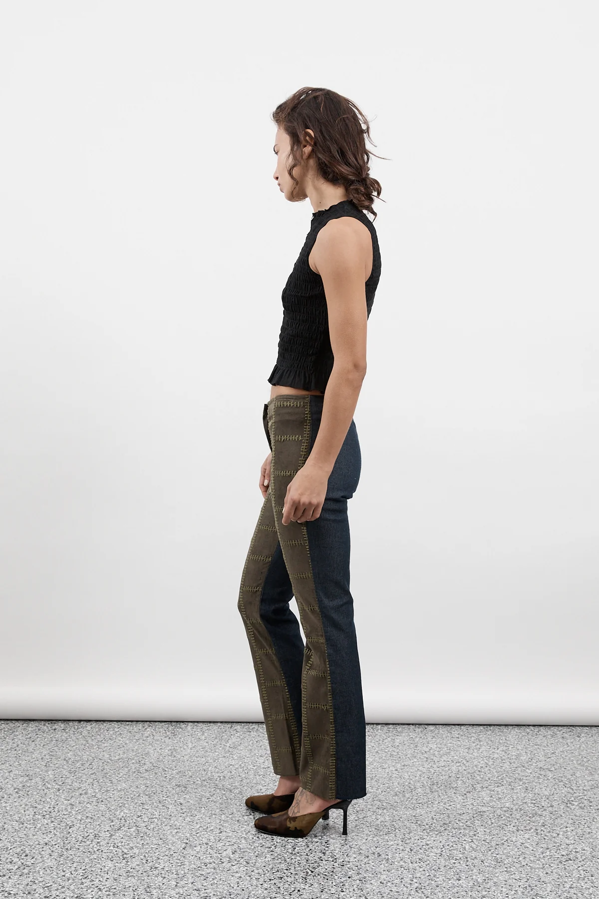 Black Ruched Button Tank - Image 4