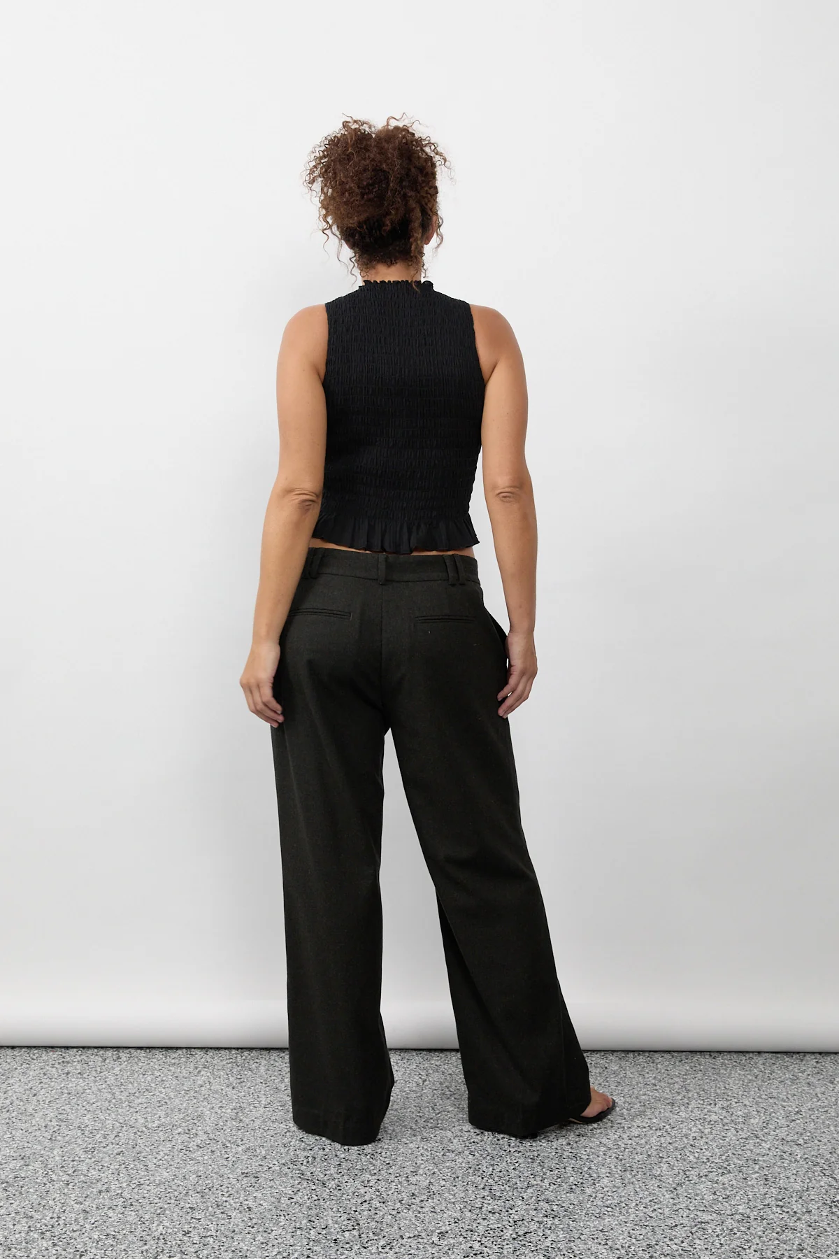 Black Ruched Button Tank - Image 8