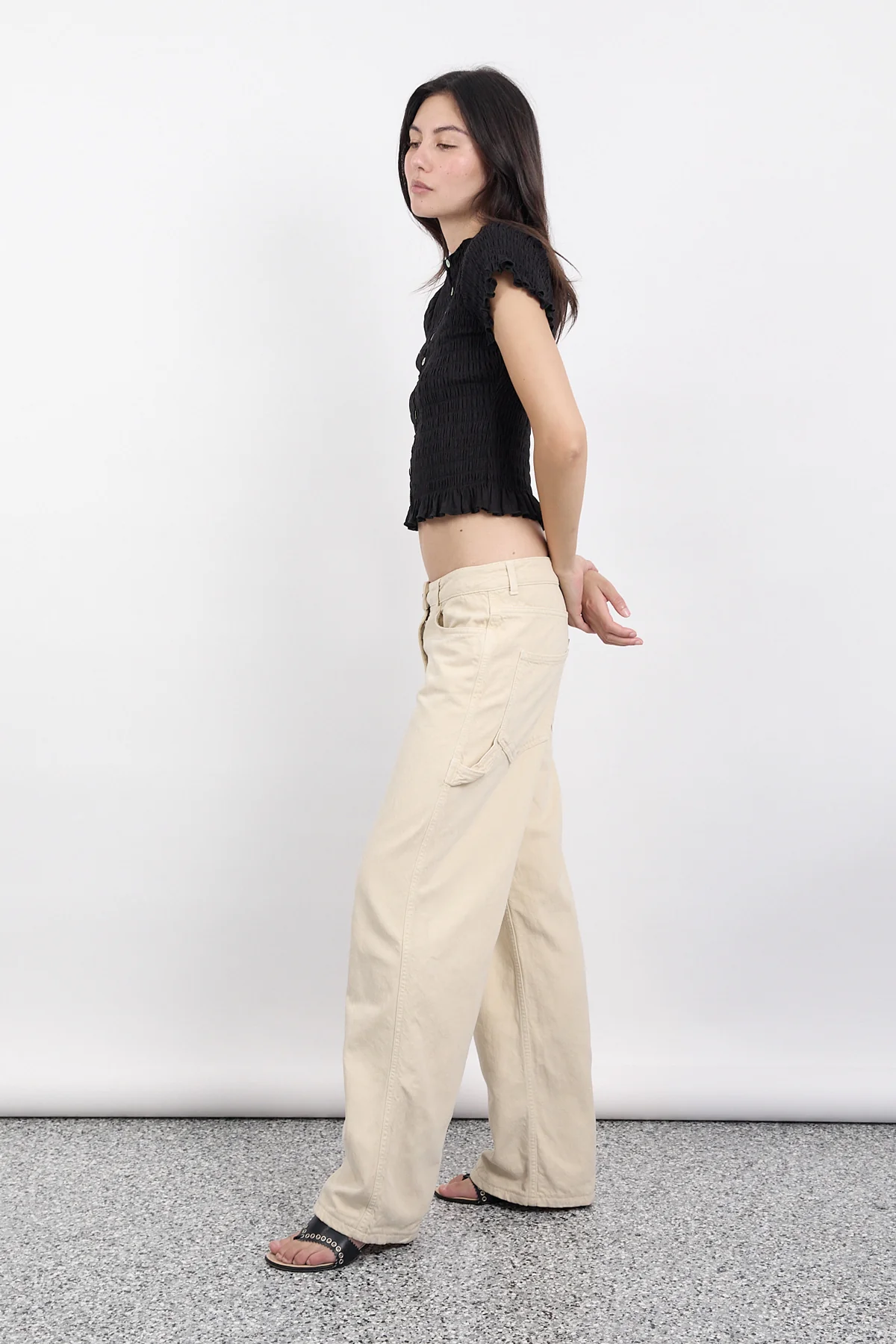 Black Ruched Button Tee - Image 15