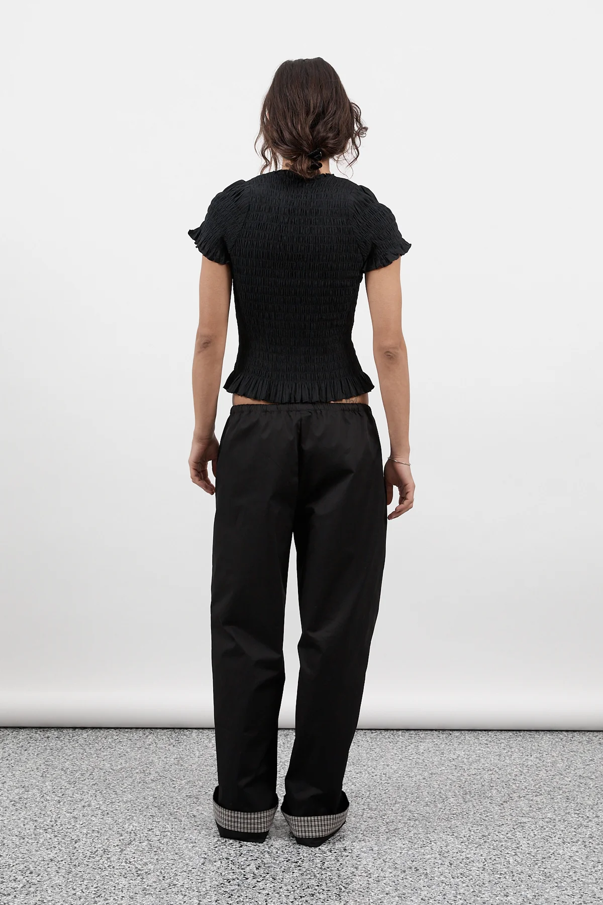 Black Ruched Button Tee - Image 6