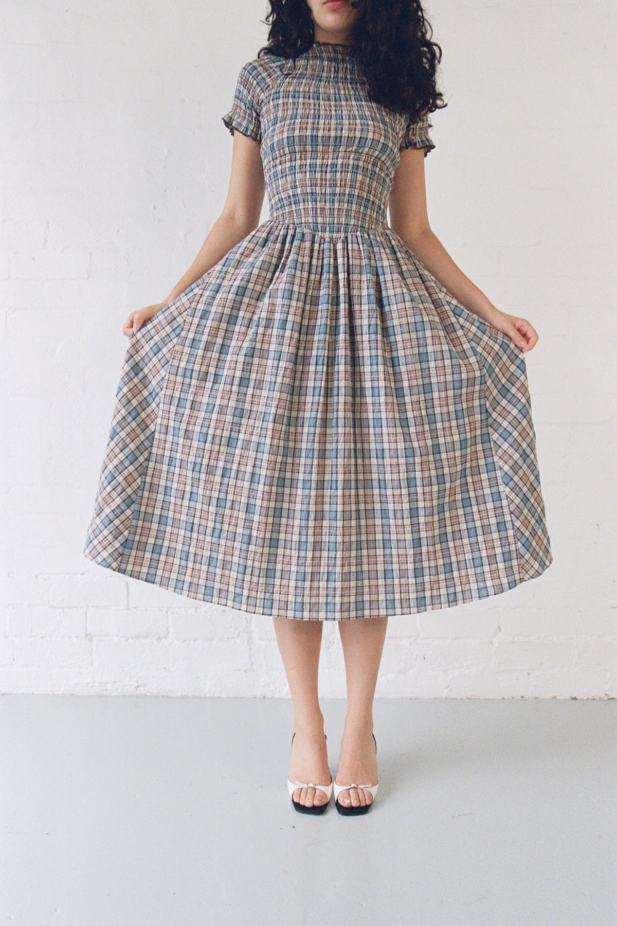 Blue Check Marta Dress - Image 4