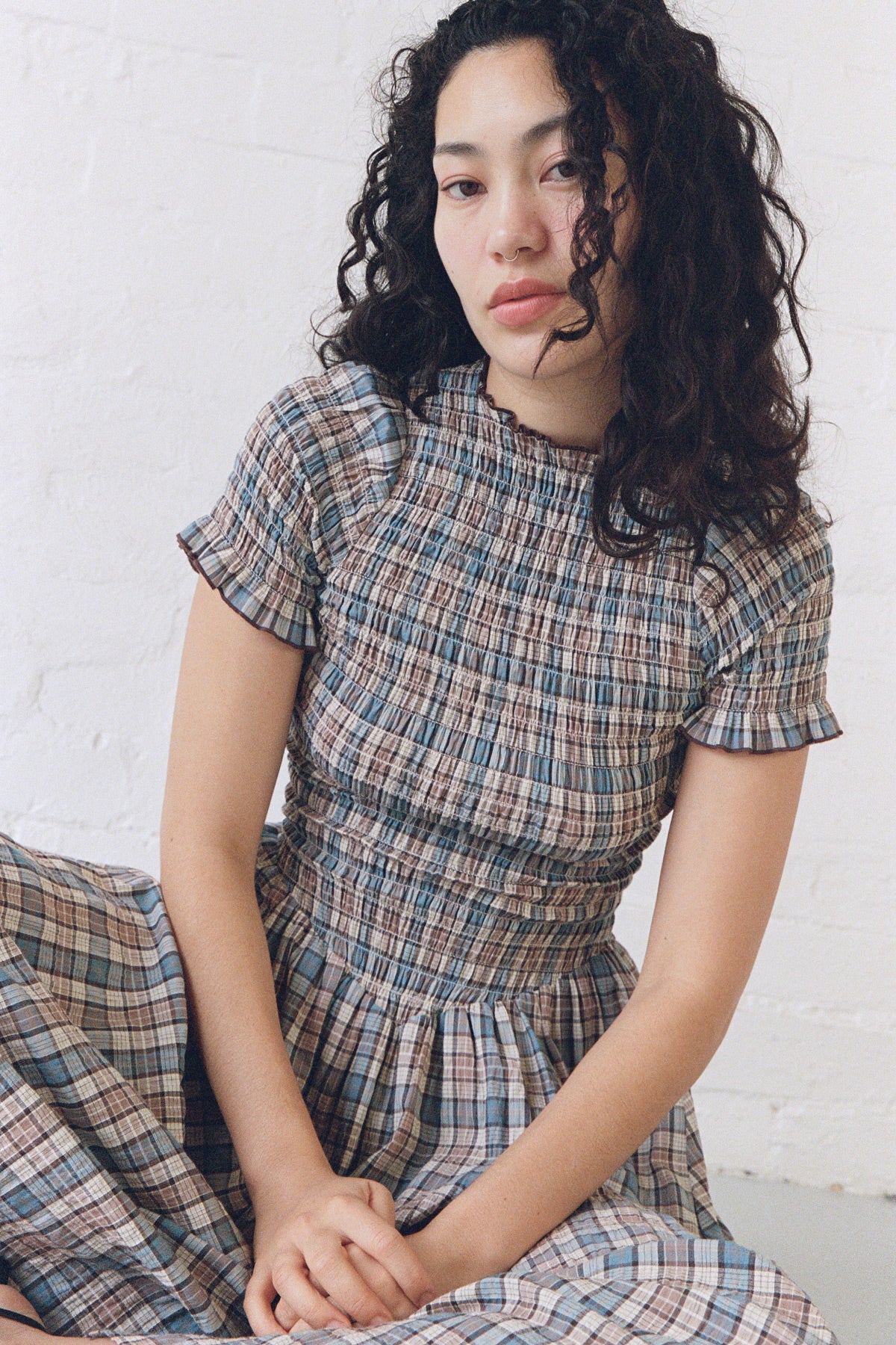 Blue Check Marta Dress - Image 6