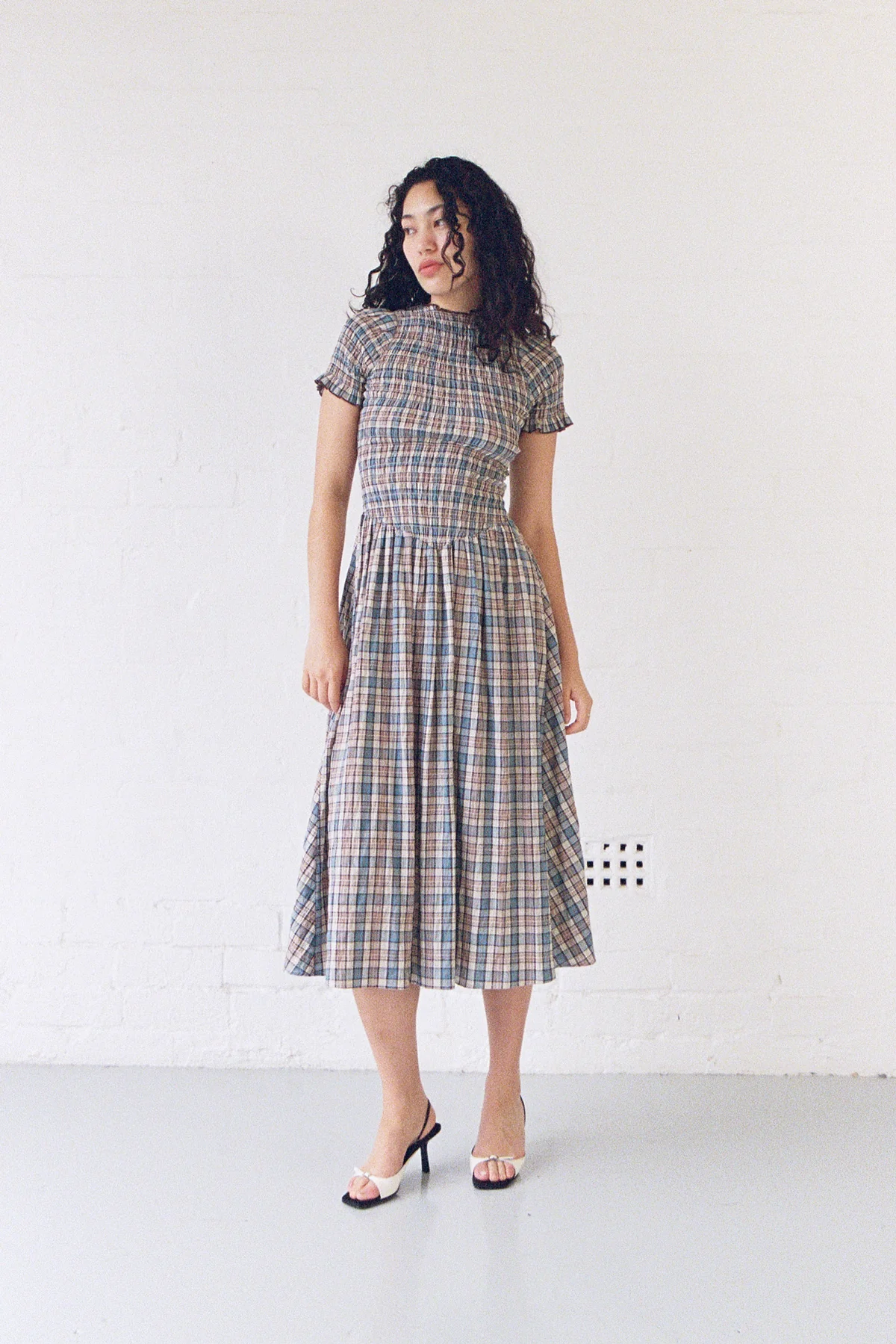 Blue Check Marta Dress - Image 7