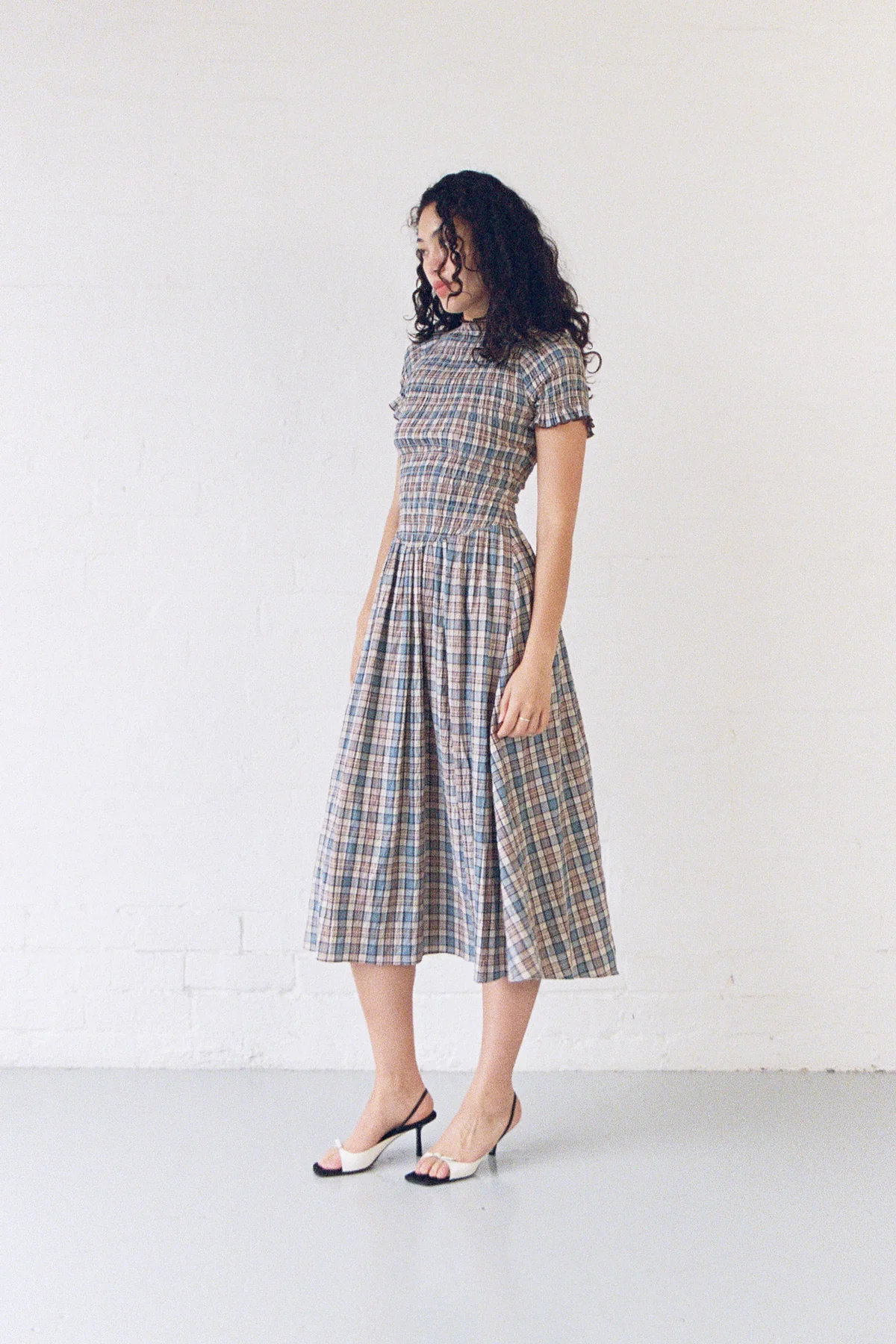 Blue Check Marta Dress - Image 8