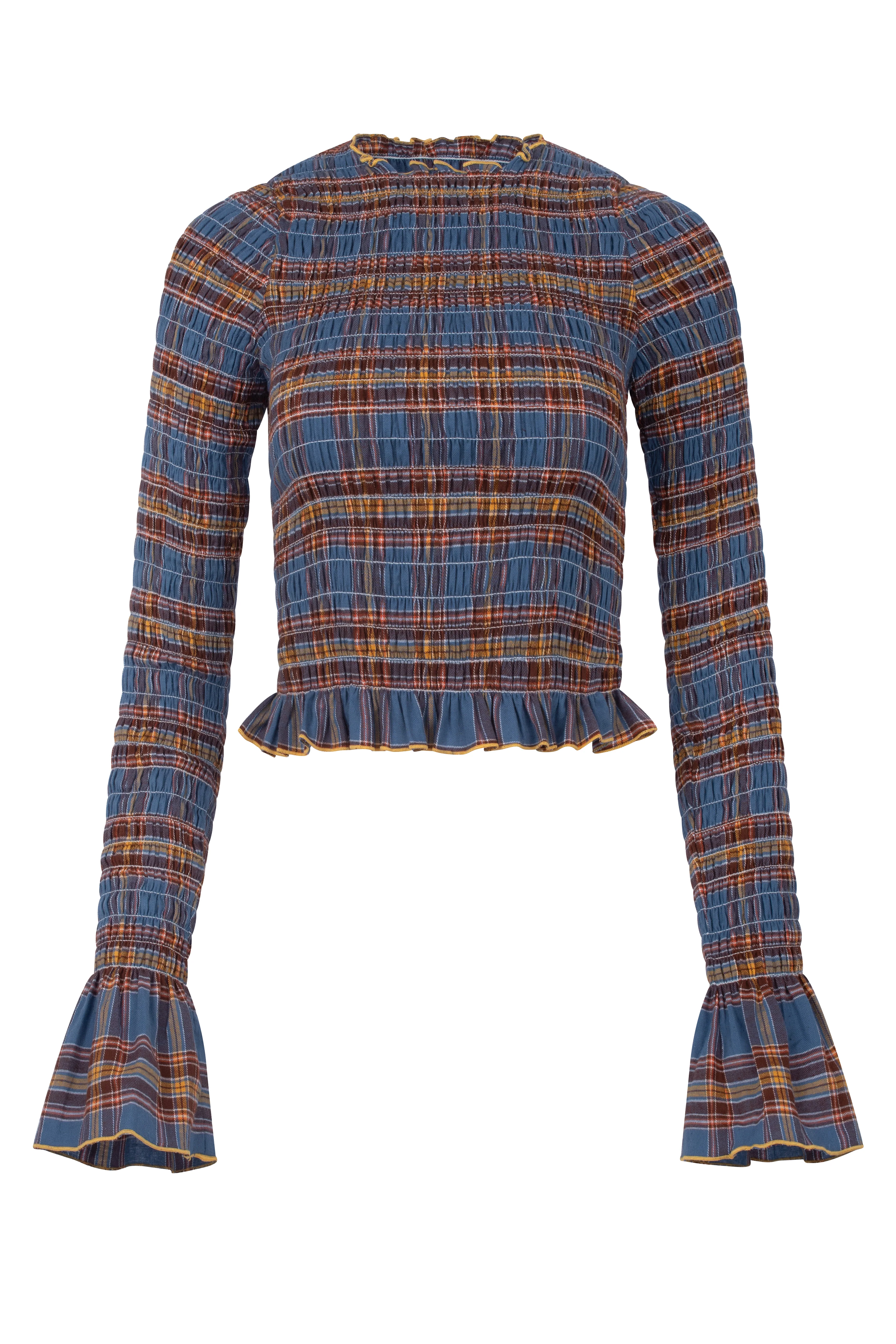 Blue Valentine Plaid Ruched Longsleeve - Image 3