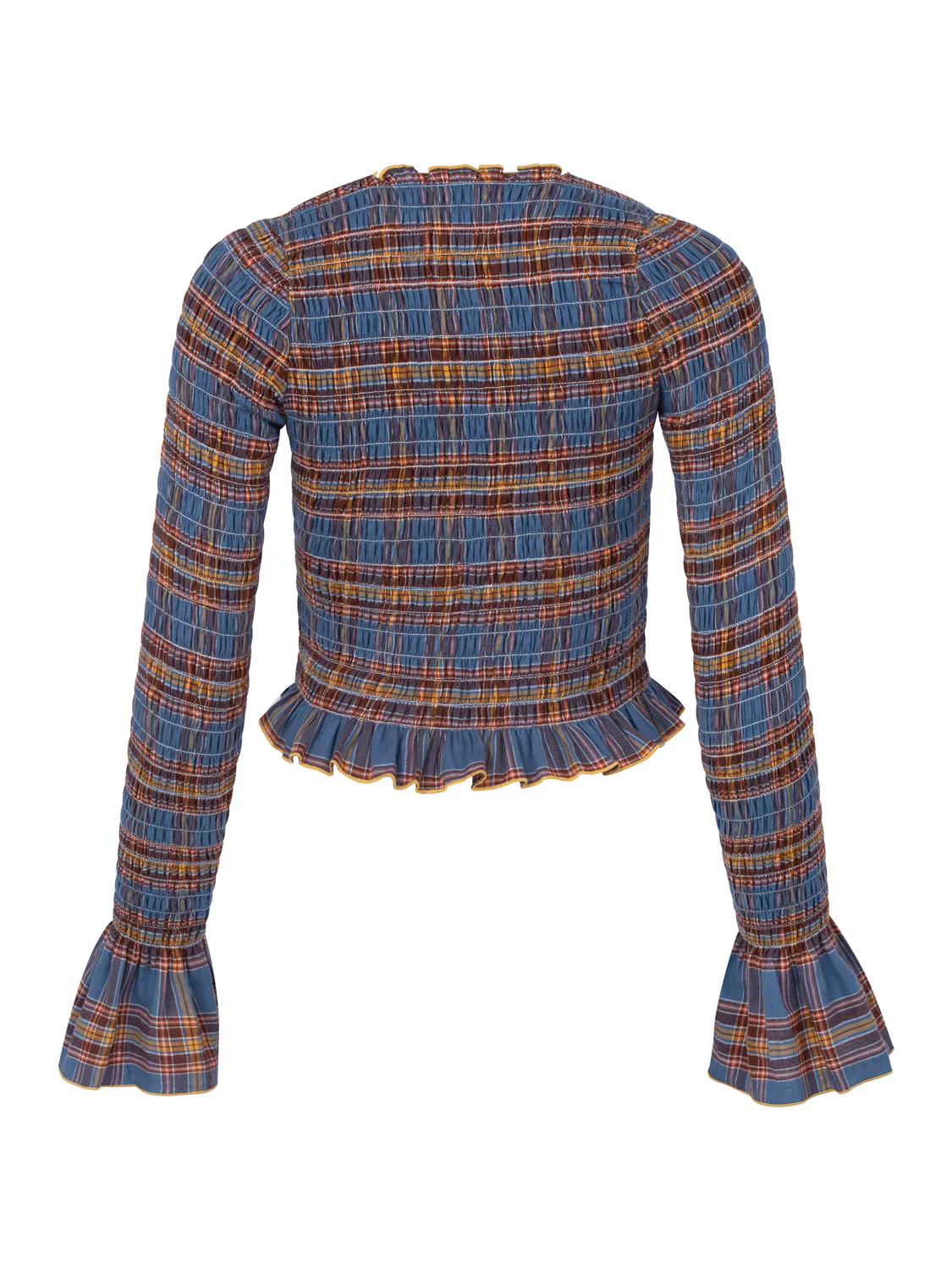 Blue Valentine Plaid Ruched Longsleeve - Image 4