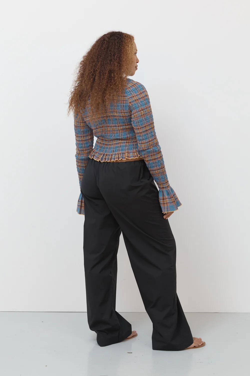 Blue Valentine Plaid Ruched Longsleeve - Image 9