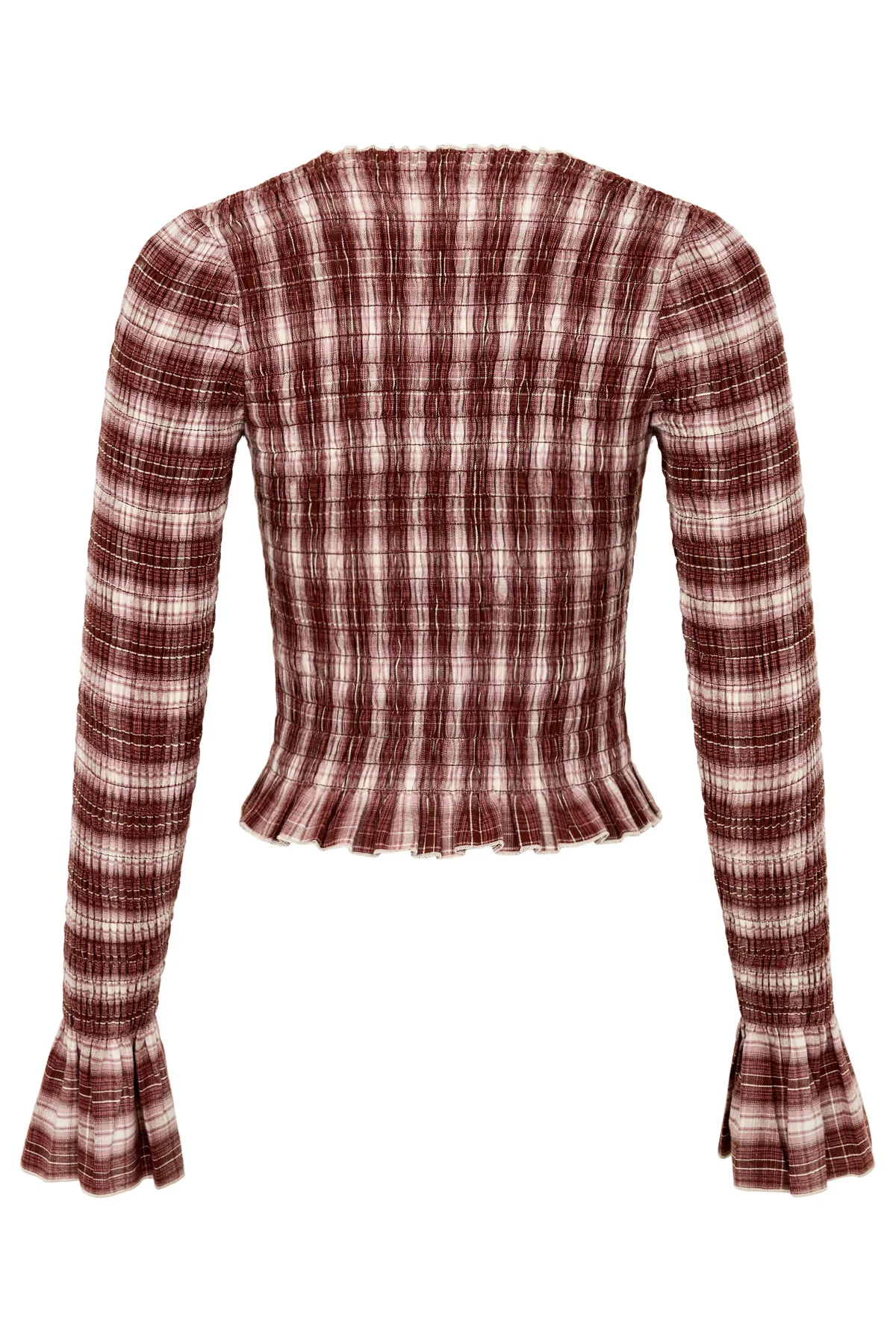 Cacao Plaid Ruched Longsleeve - Image 10