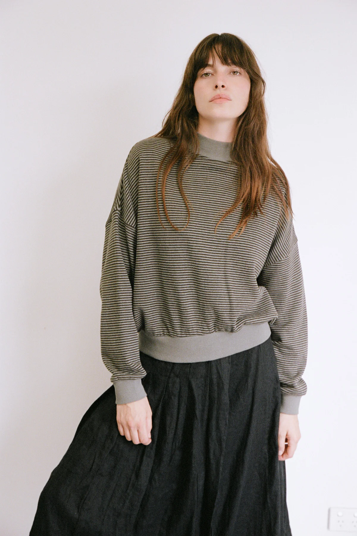 Charcoal Stripe Hemp Crew - Image 3