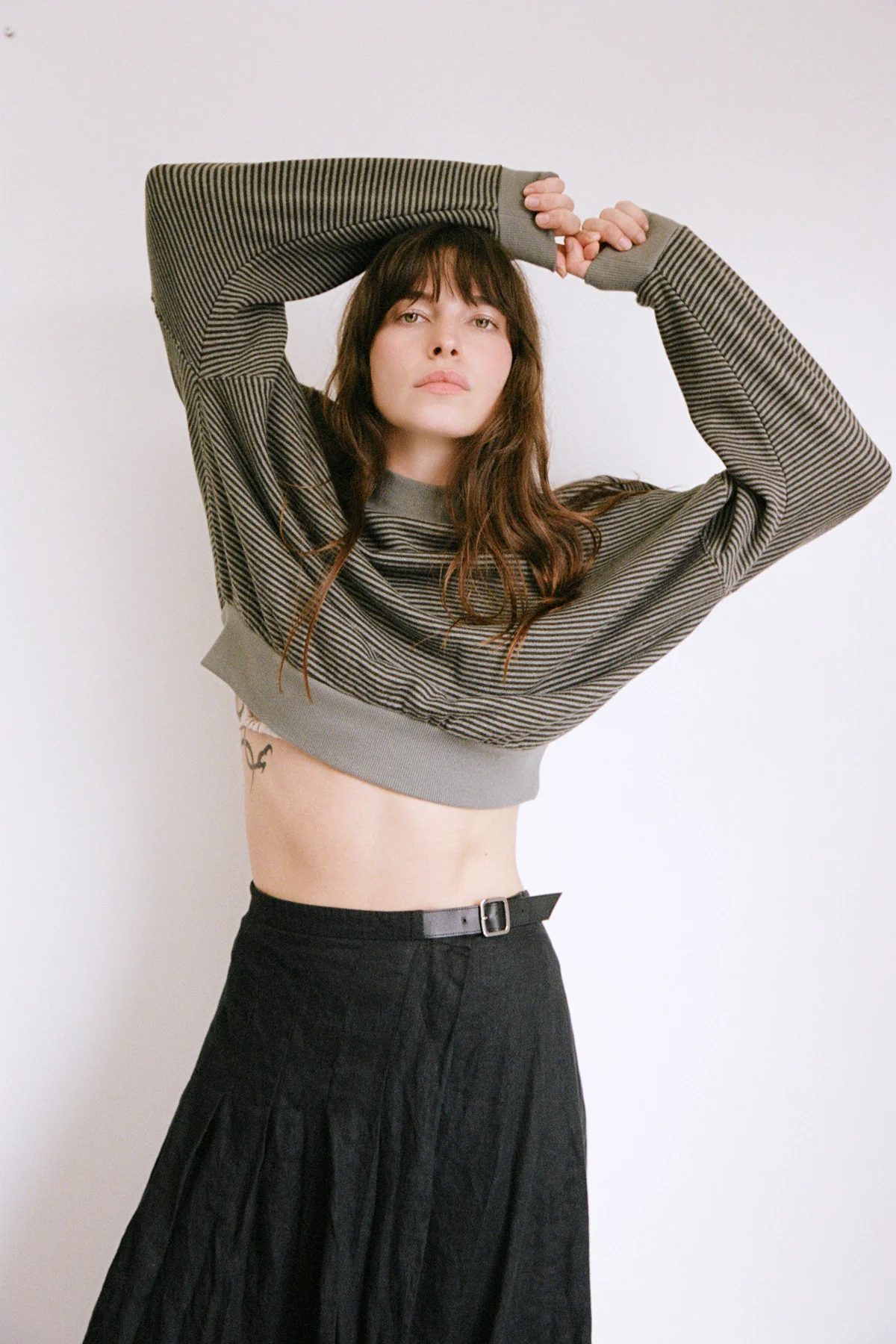 Charcoal Stripe Hemp Crew - Image 4