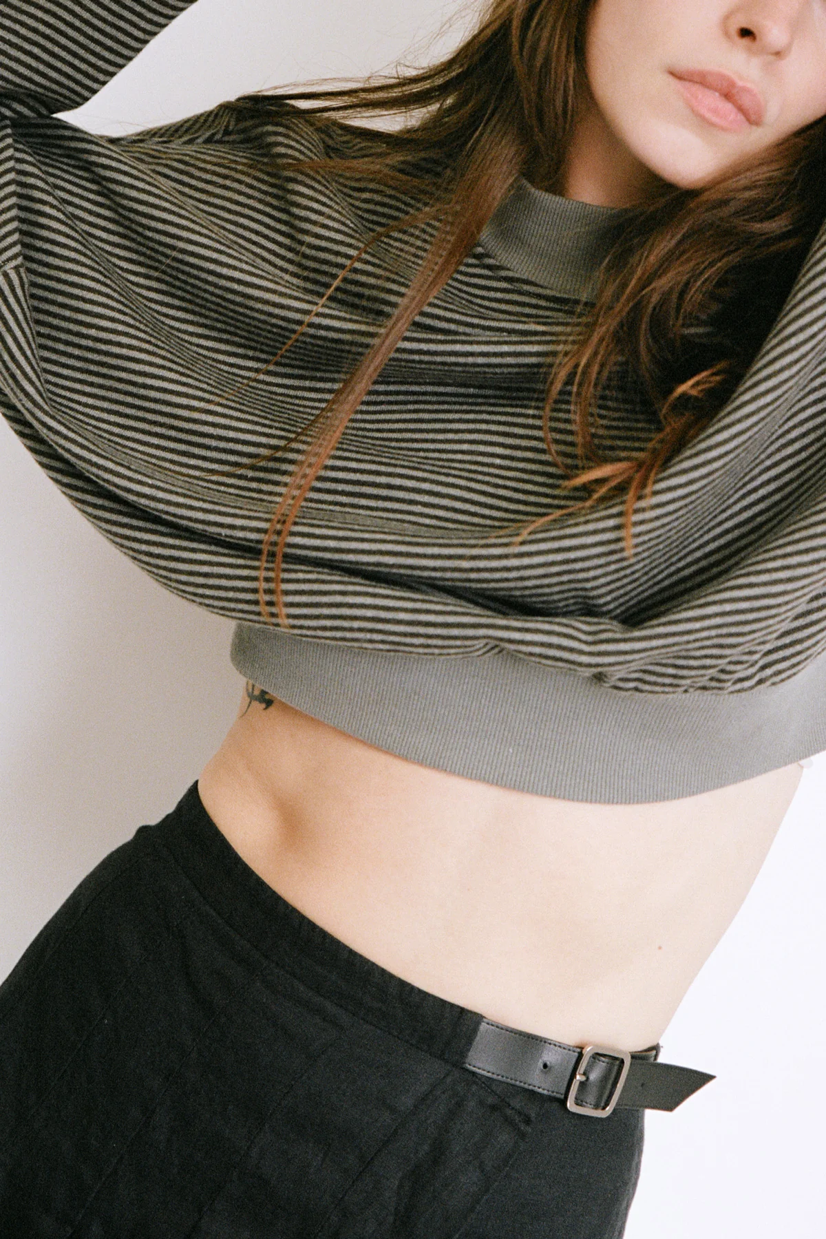 Charcoal Stripe Hemp Crew - Image 5