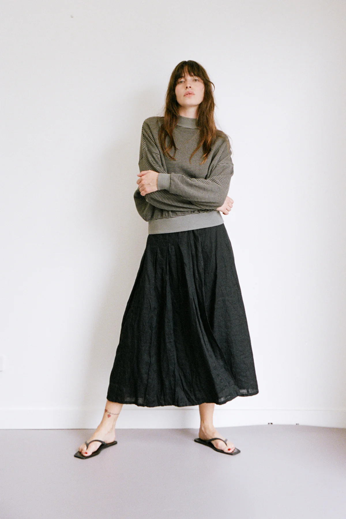 Charcoal Stripe Hemp Crew - Image 6