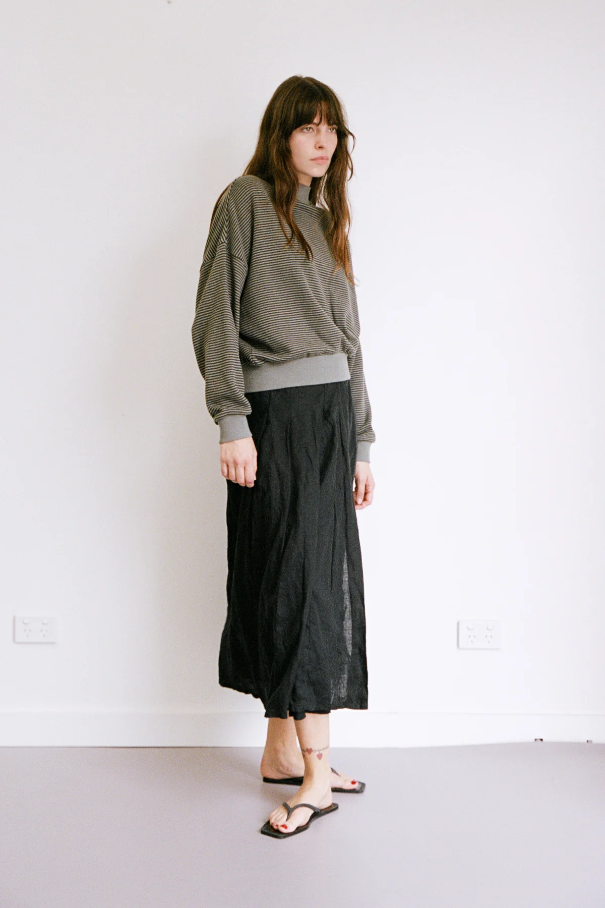 Charcoal Stripe Hemp Crew - Image 7