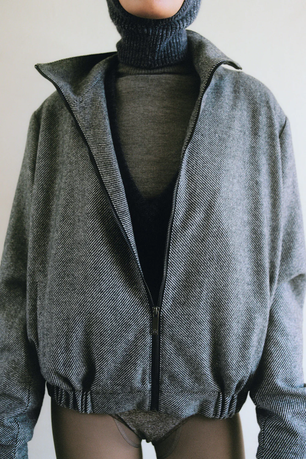 Charcoal Wool Bomber Jacket [final sale] - Image 12