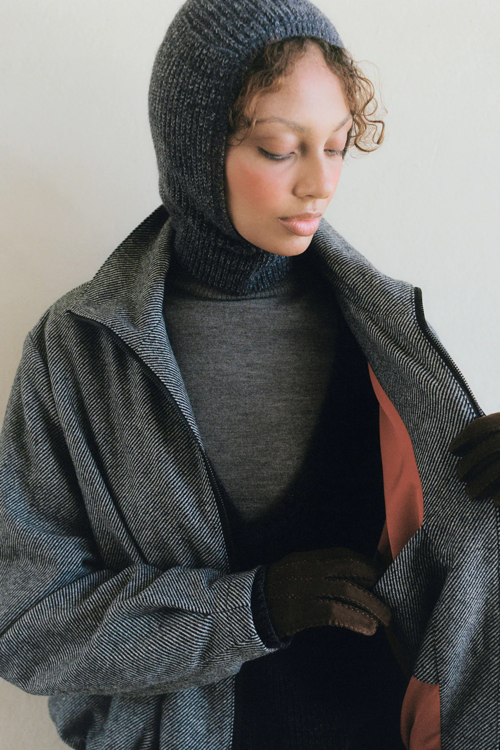 Charcoal Wool Bomber Jacket [final sale] - Image 13
