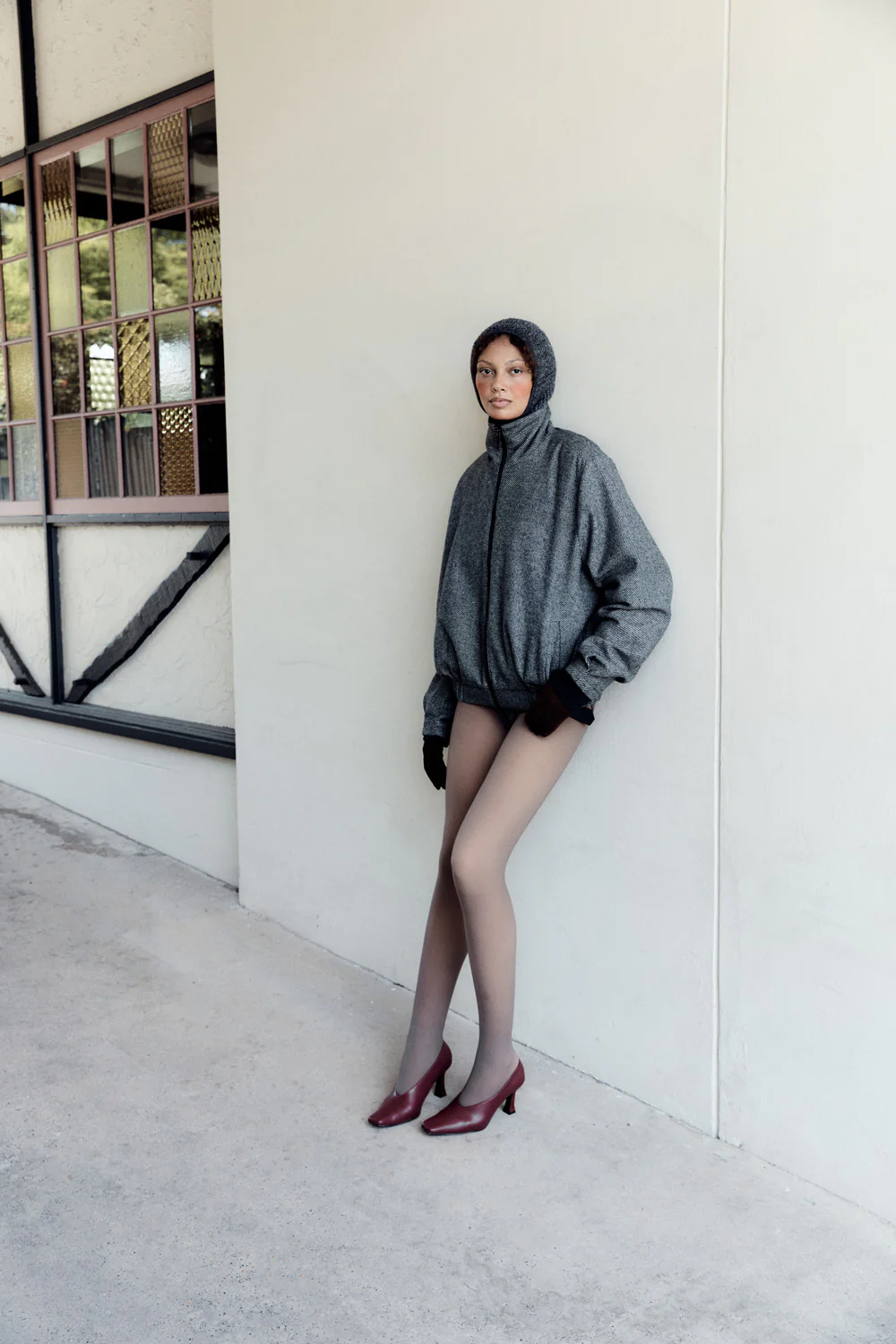 Charcoal Wool Bomber Jacket [final sale] - Image 14