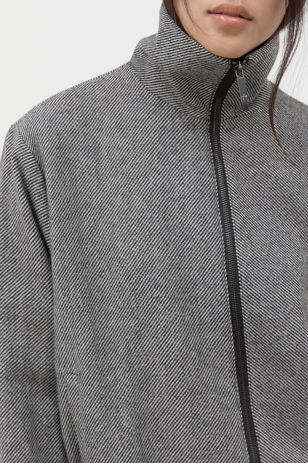 Charcoal Wool Bomber Jacket [final sale] - Image 15