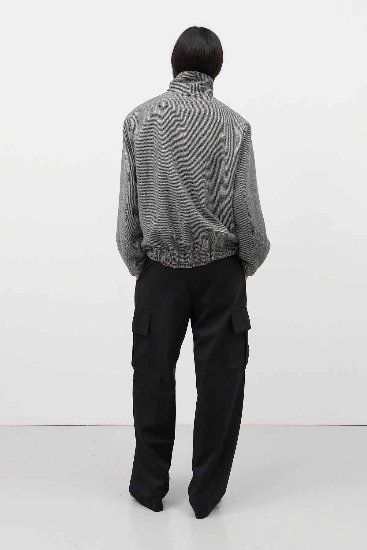 Charcoal Wool Bomber Jacket [final sale] - Image 18