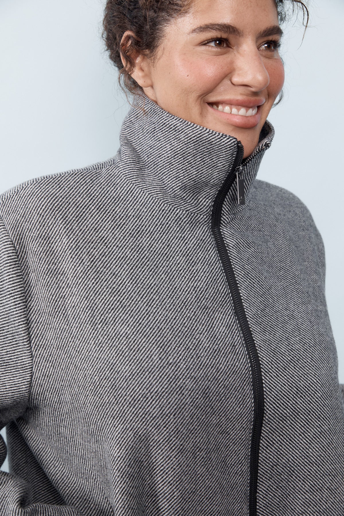 Charcoal Wool Bomber Jacket [final sale] - Image 6