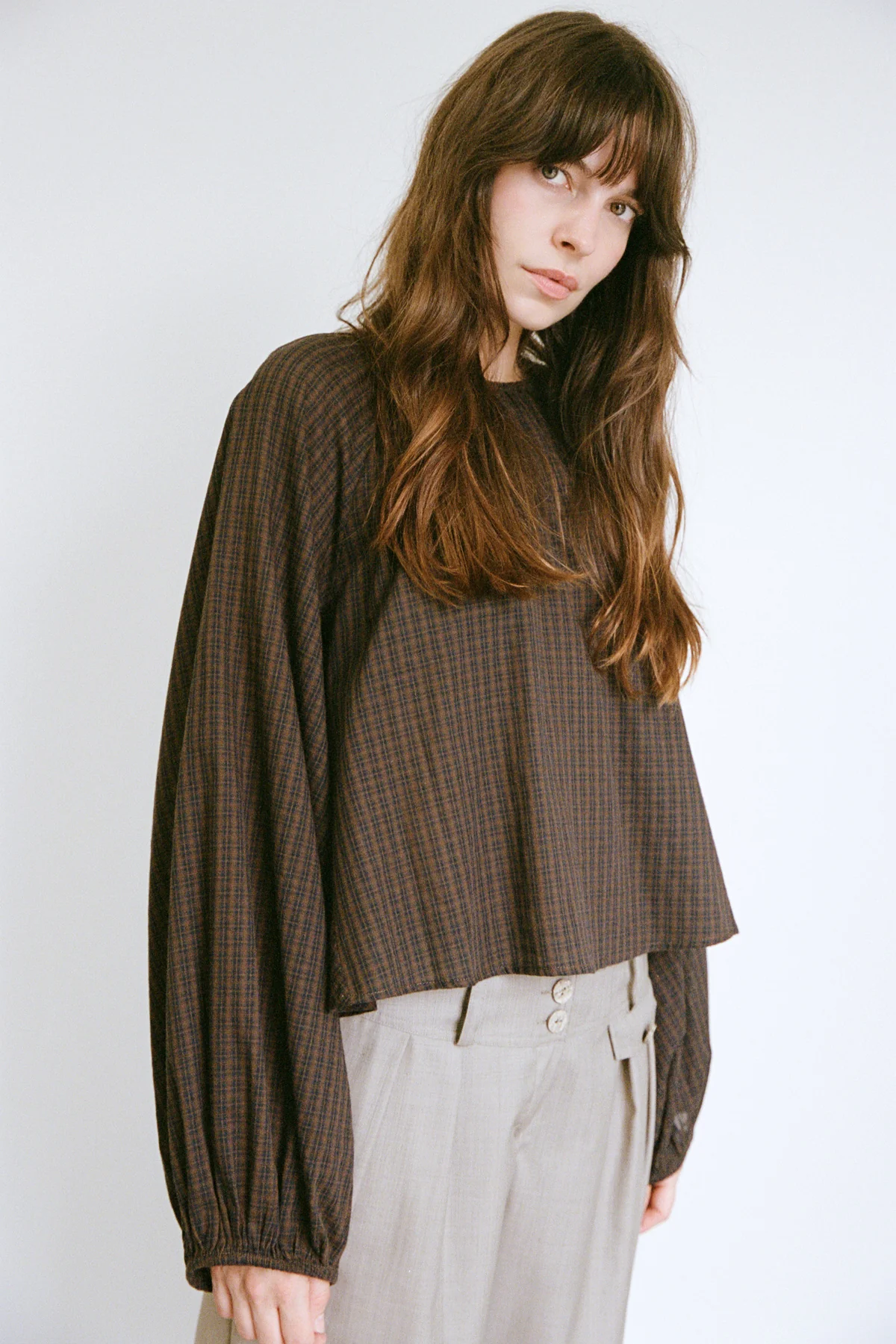 Coffee Plaid Edie Top - Image 4