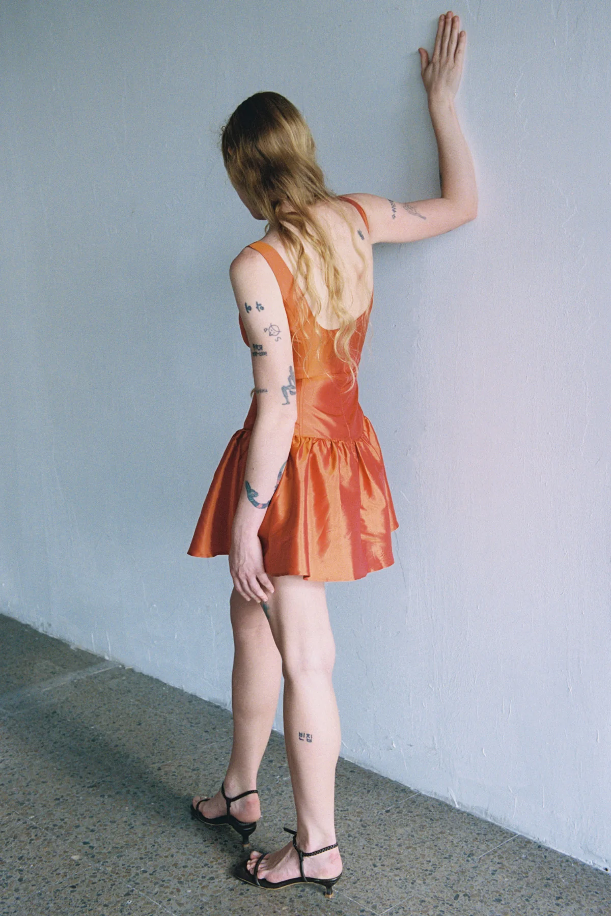 Copper Ophelia Silk Mini Dress [final sale] - Image 3