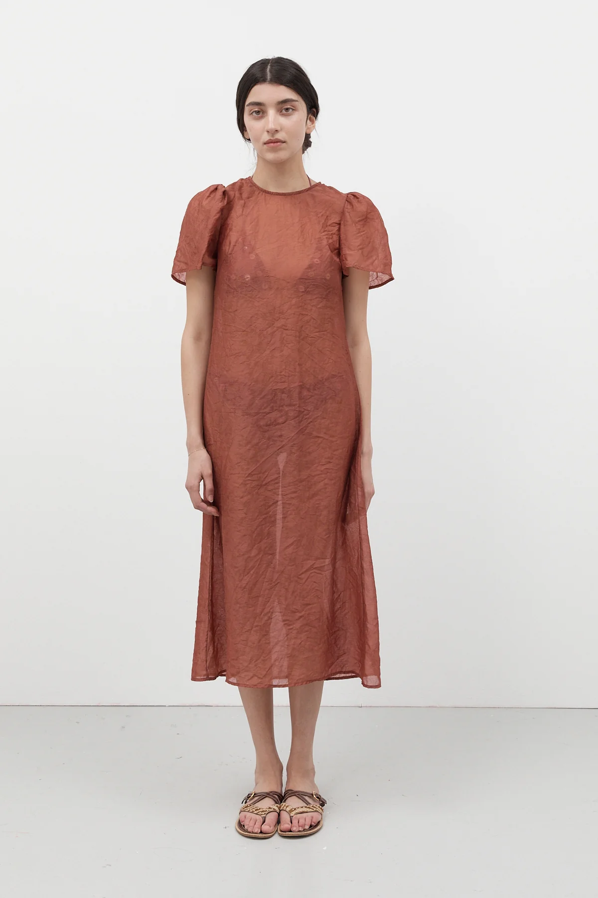 Crimson Garden Jacquard Dress - Image 10
