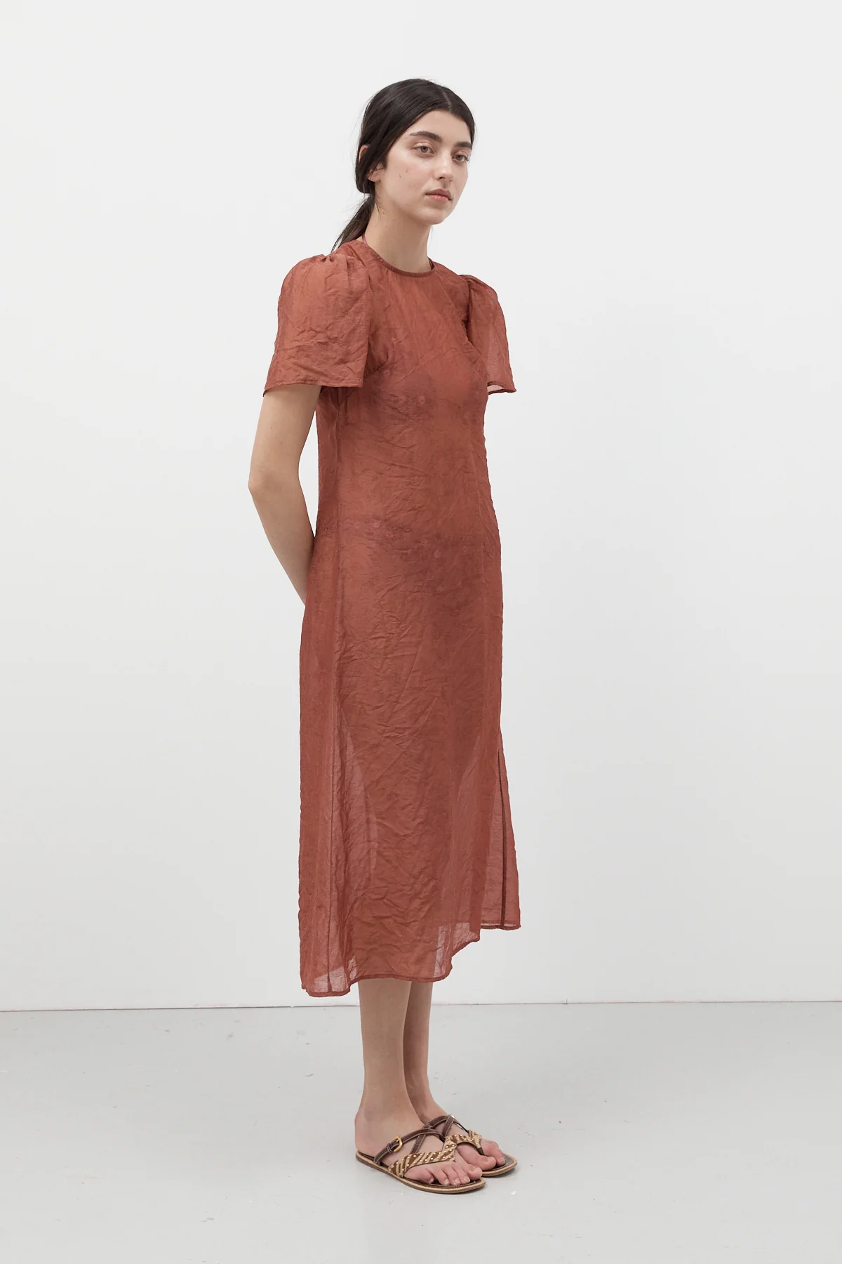 Crimson Garden Jacquard Dress - Image 12