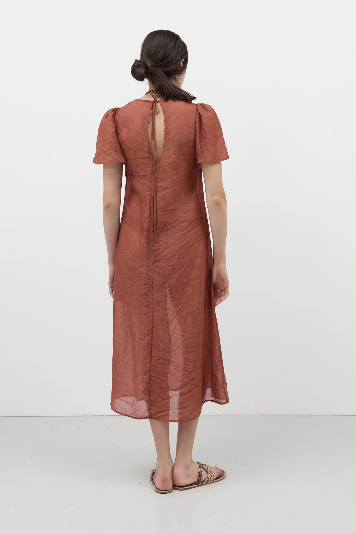 Crimson Garden Jacquard Dress - Image 13