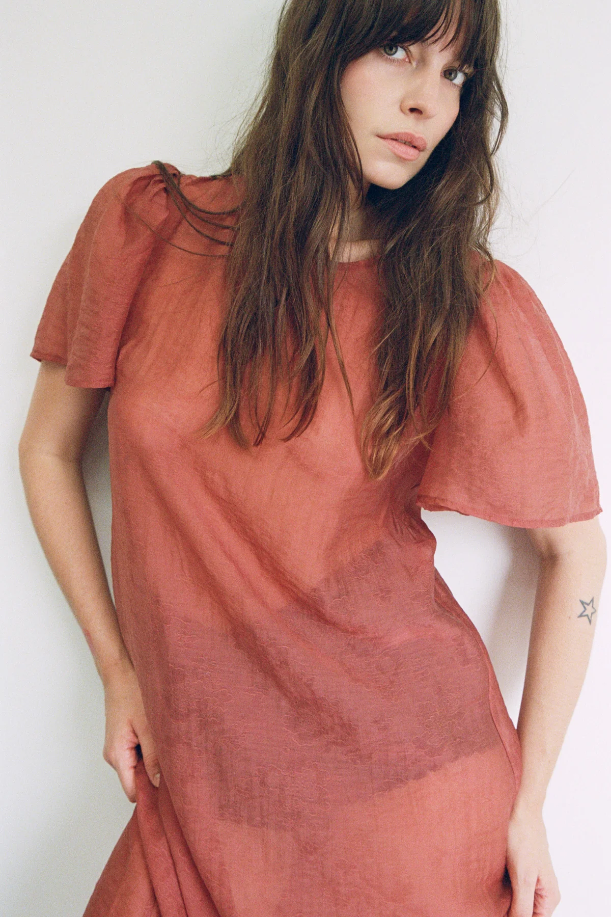 Crimson Garden Jacquard Dress - Image 7