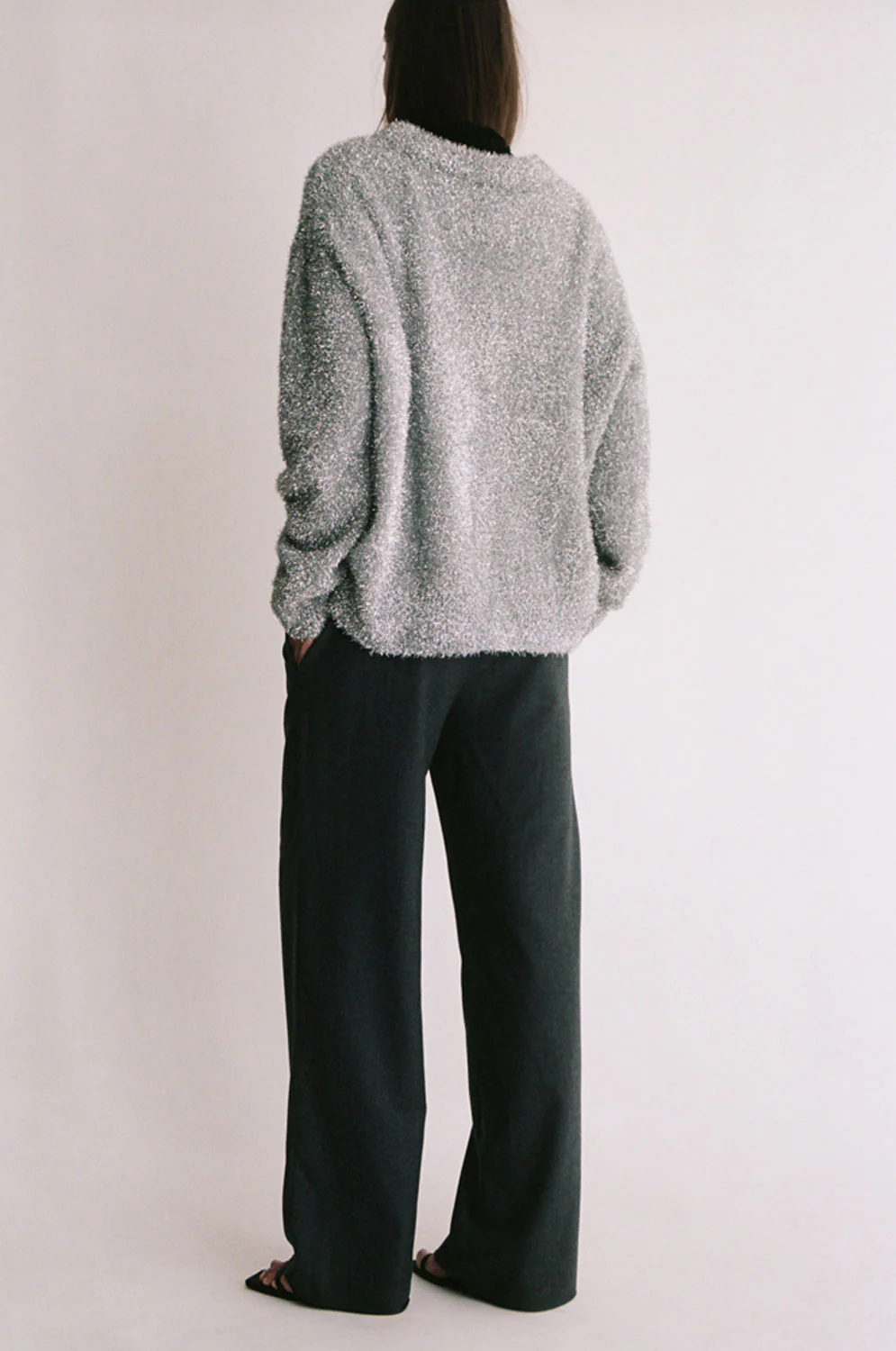 Charcoal Elastic Wool Pant [final sale] - Image 6