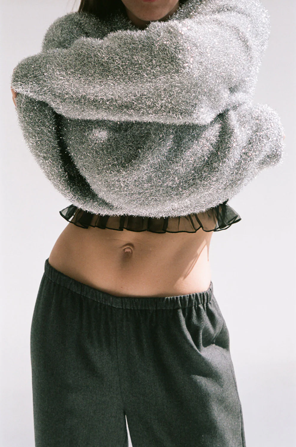 Charcoal Elastic Wool Pant [final sale] - Image 7