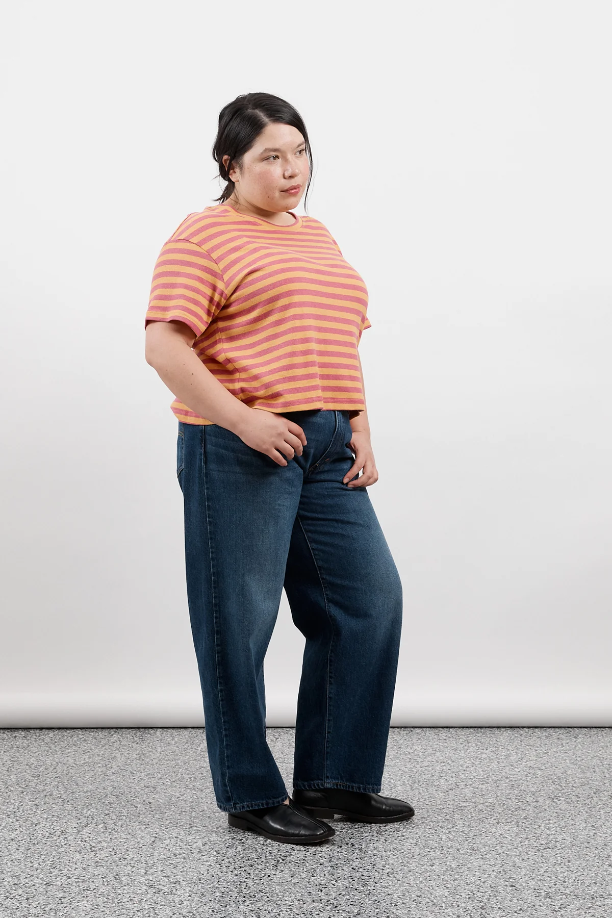 Grapefruit Stripe Hemp Baby Tee [final sale] - Image 12