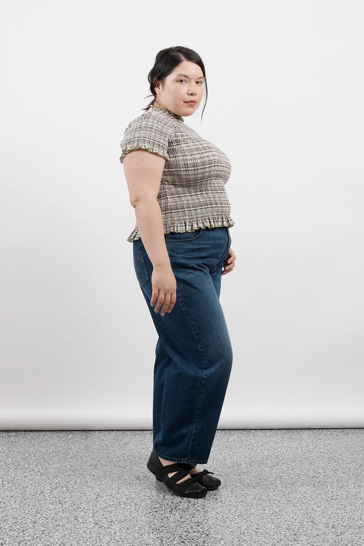 Honeydew Plaid Ruched Tee - Image 10