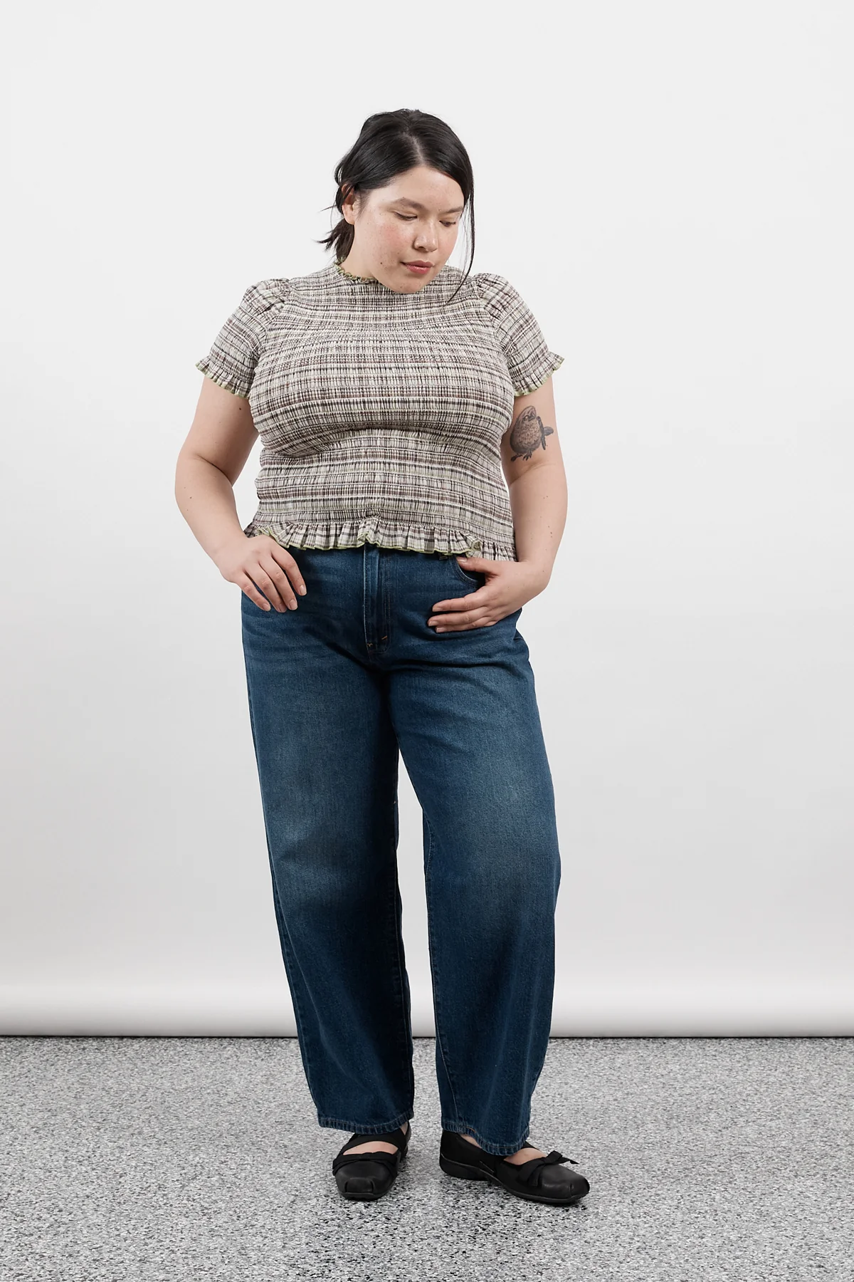 Honeydew Plaid Ruched Tee - Image 9