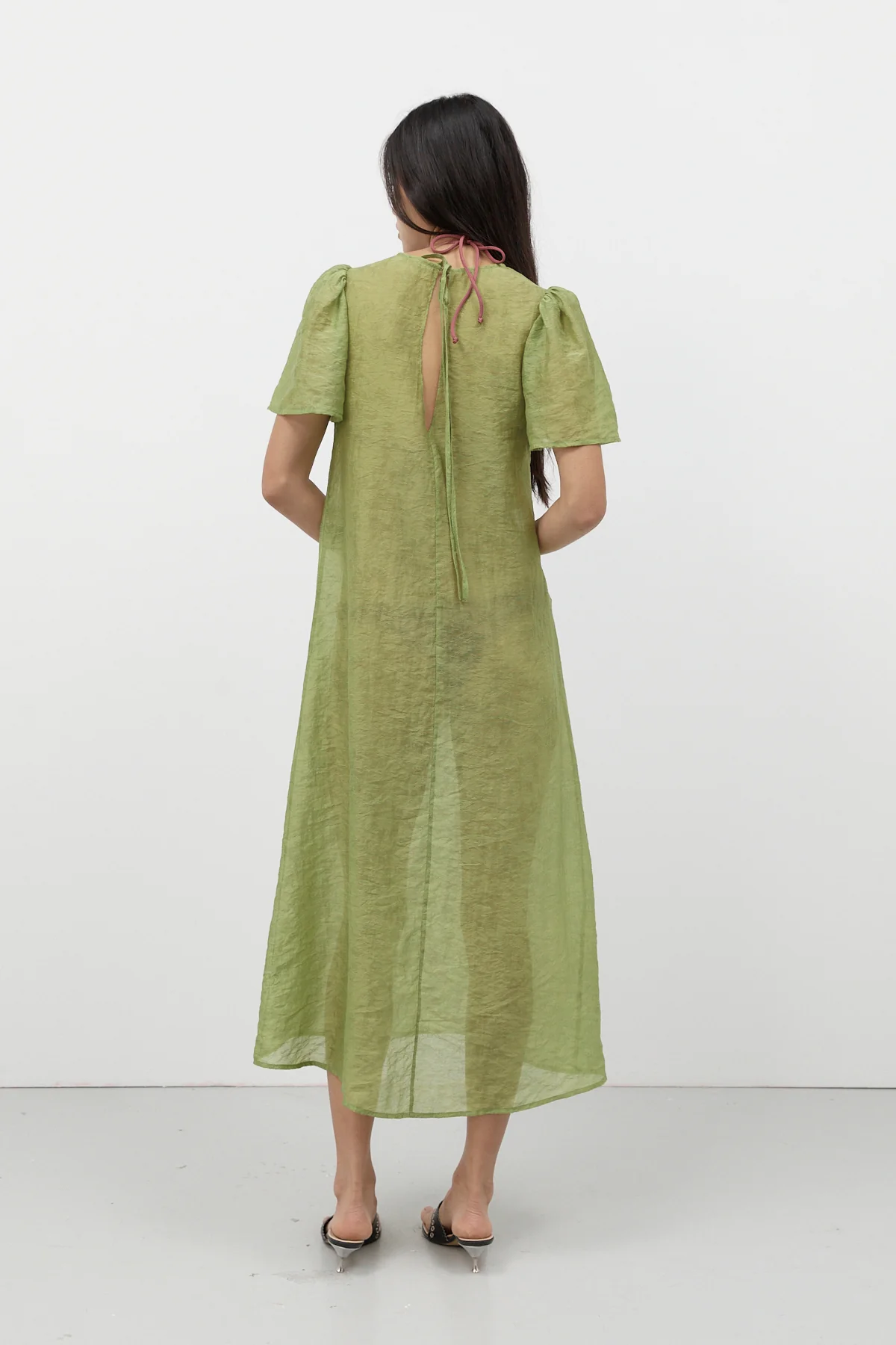 Jade Garden Jacquard Dress - Image 10