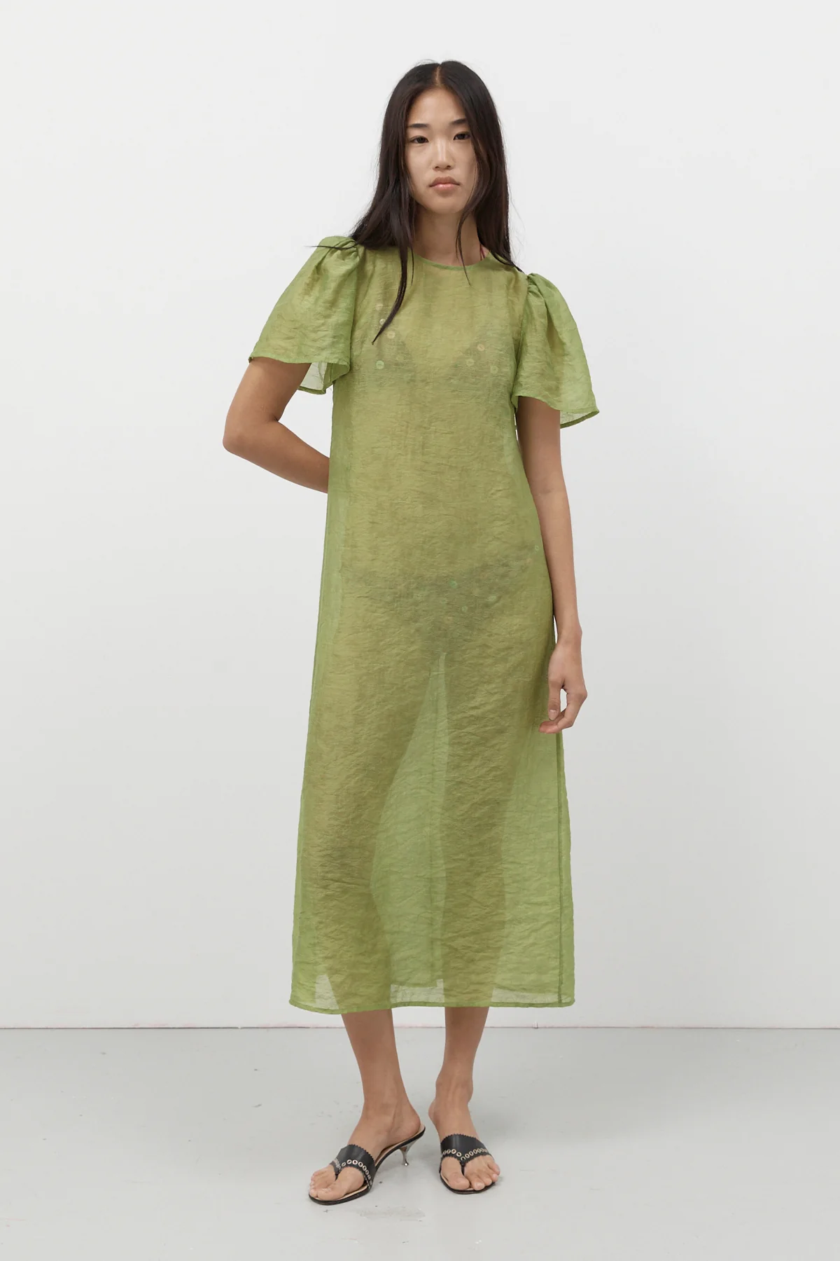 Jade Garden Jacquard Dress - Image 11