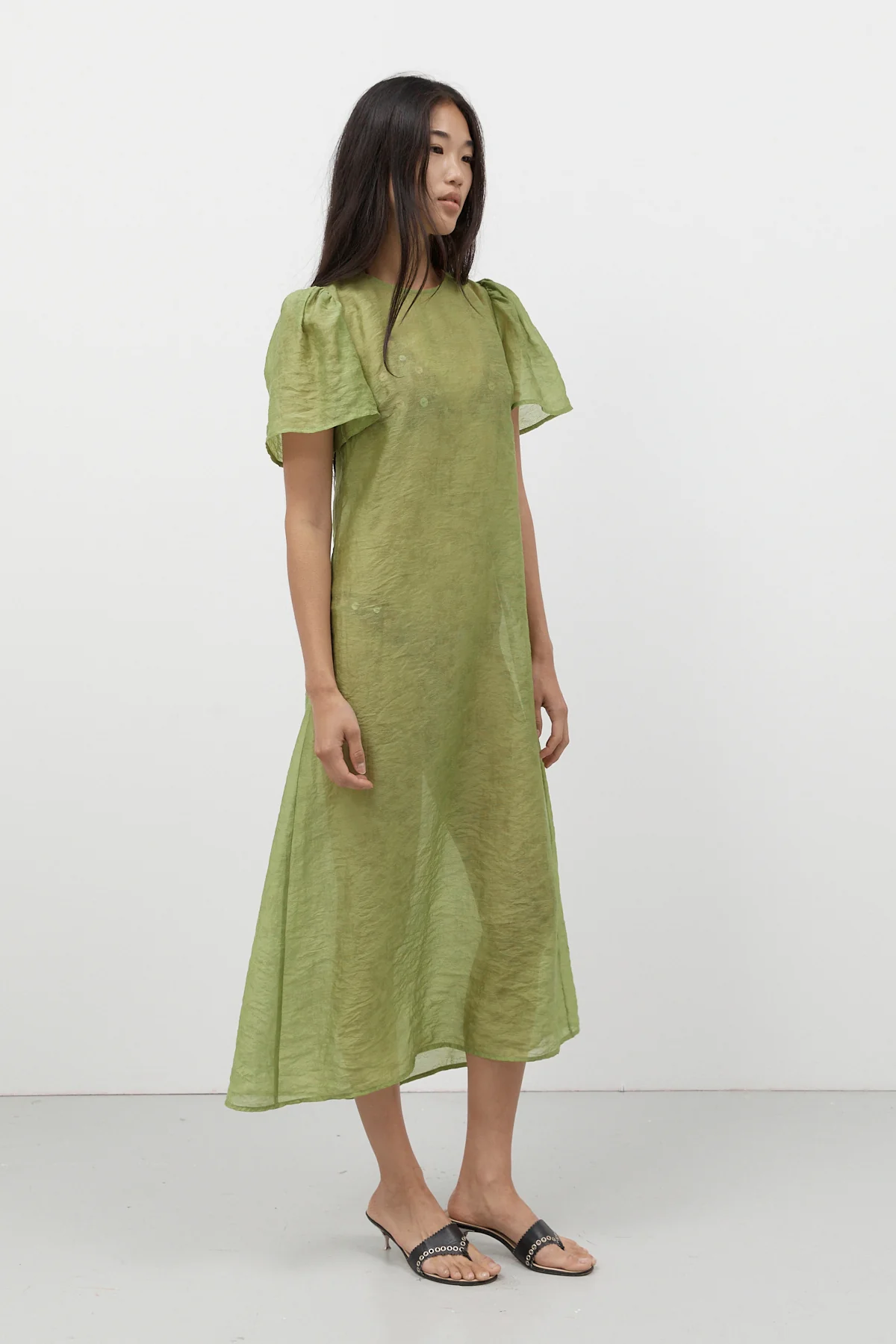Jade Garden Jacquard Dress - Image 9