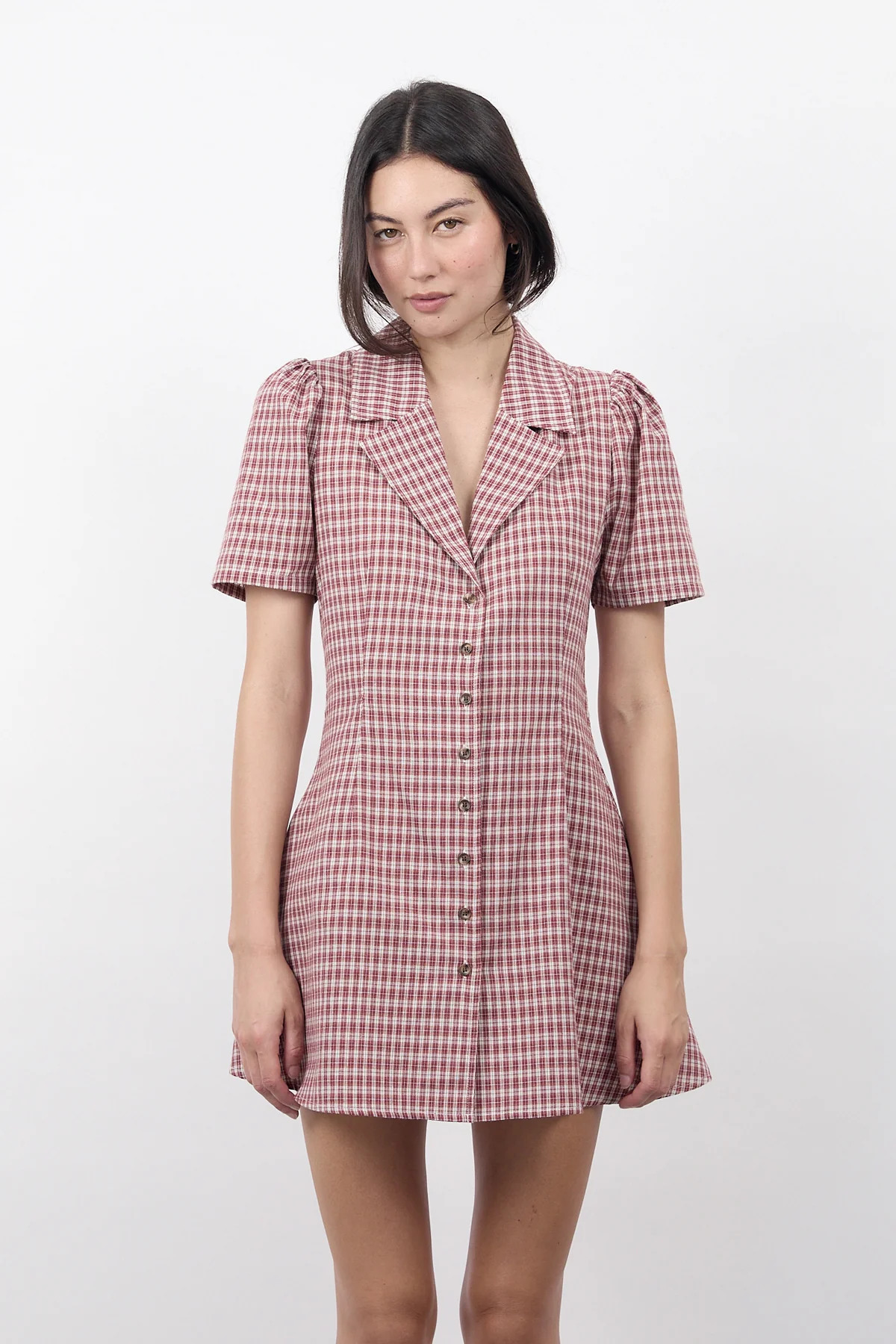 Jam Gingham Button Front Dress [final sale]