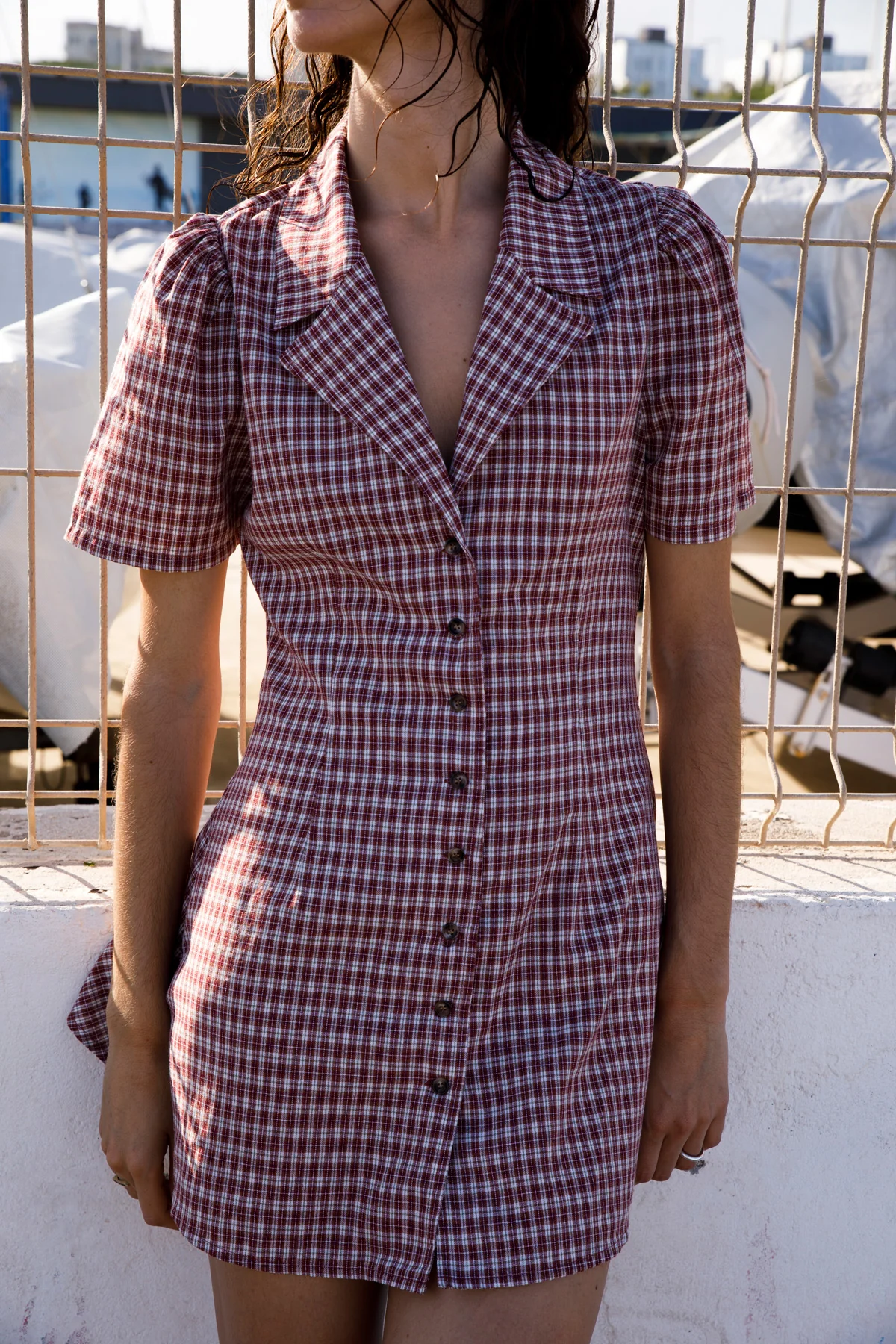 Jam Gingham Button Front Dress [final sale] - Image 3